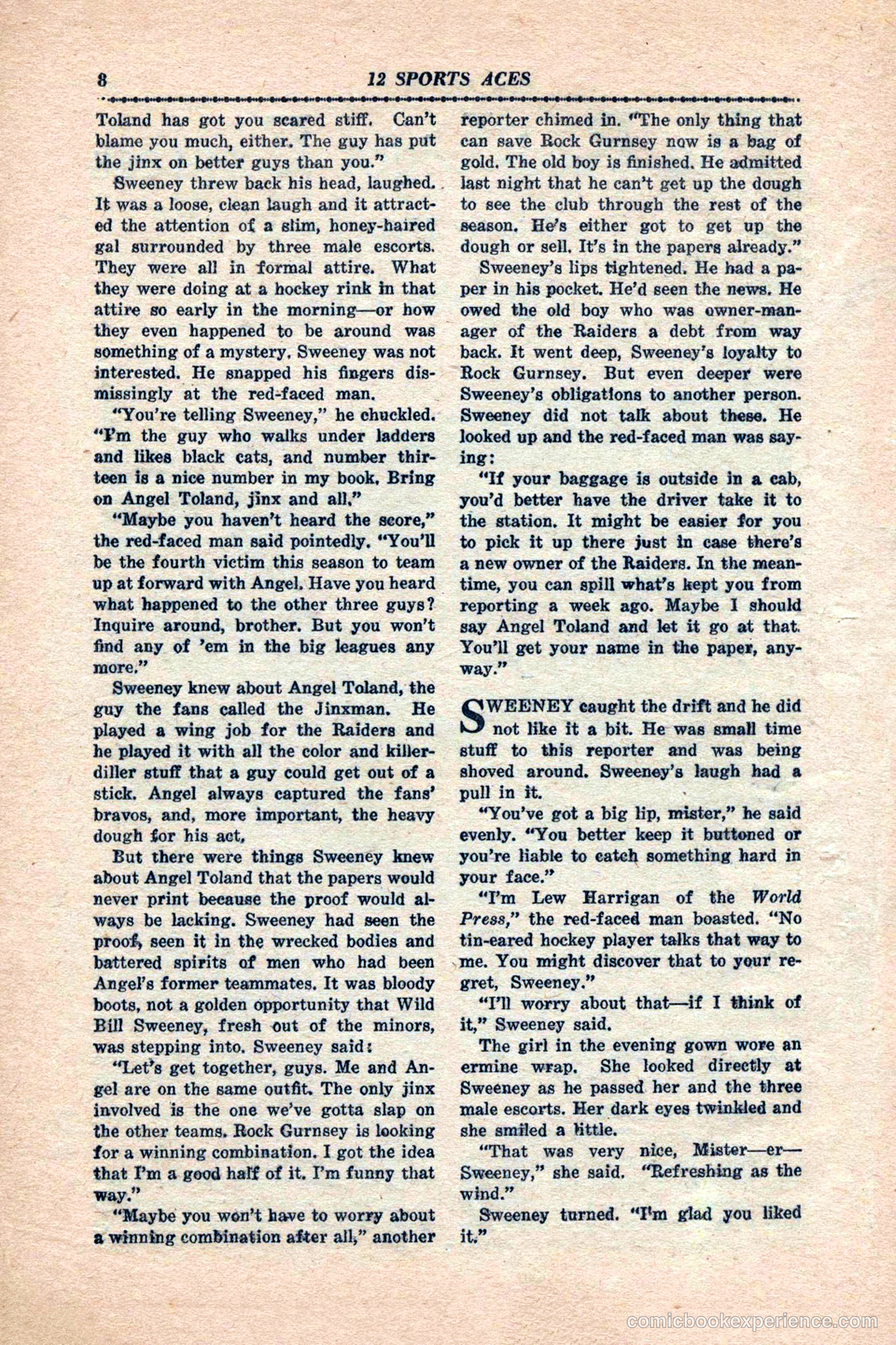 12 Sports Aces, January 1943 — page 10 of 116