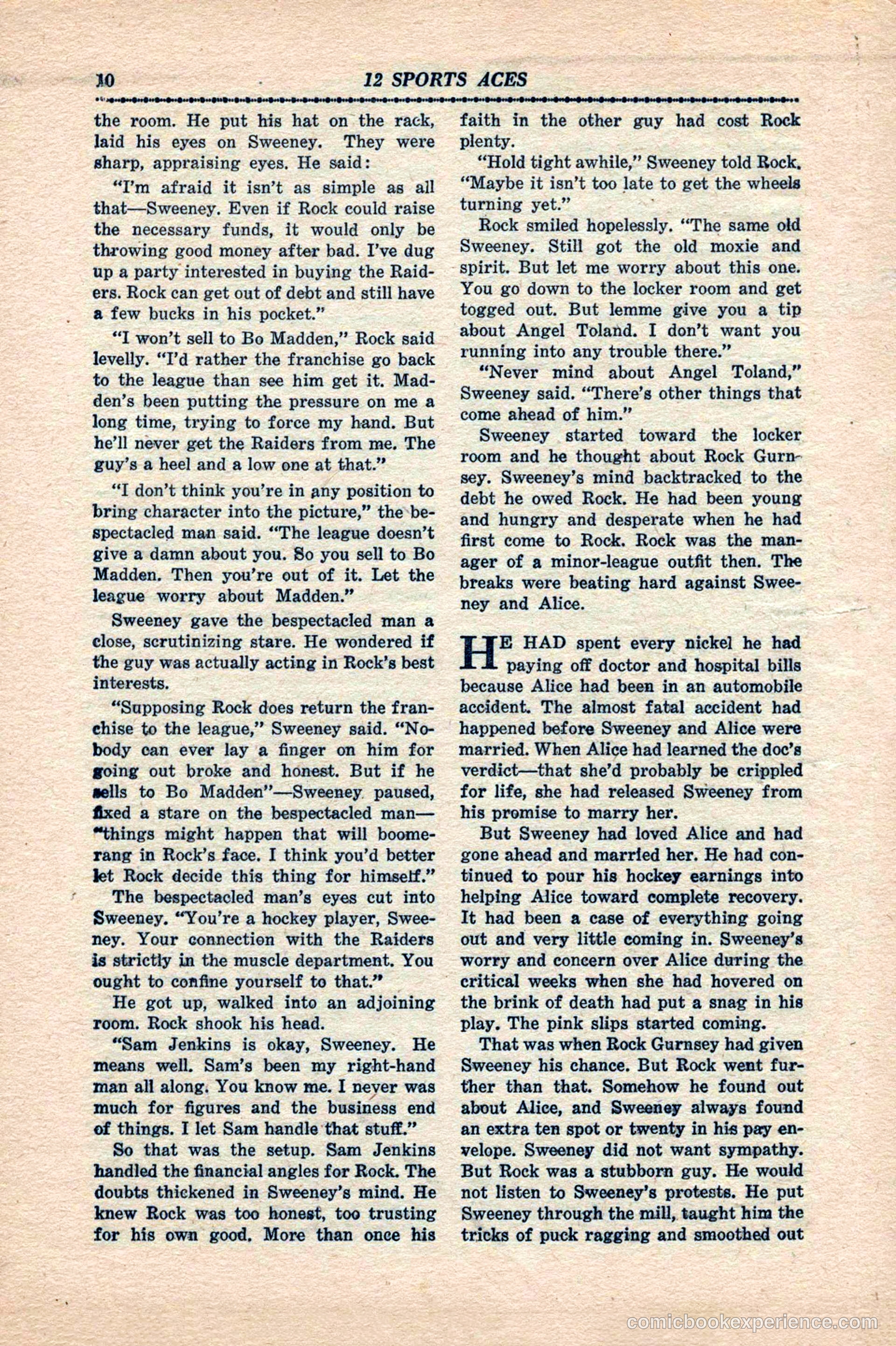 12 Sports Aces, January 1943 — page 12 of 116