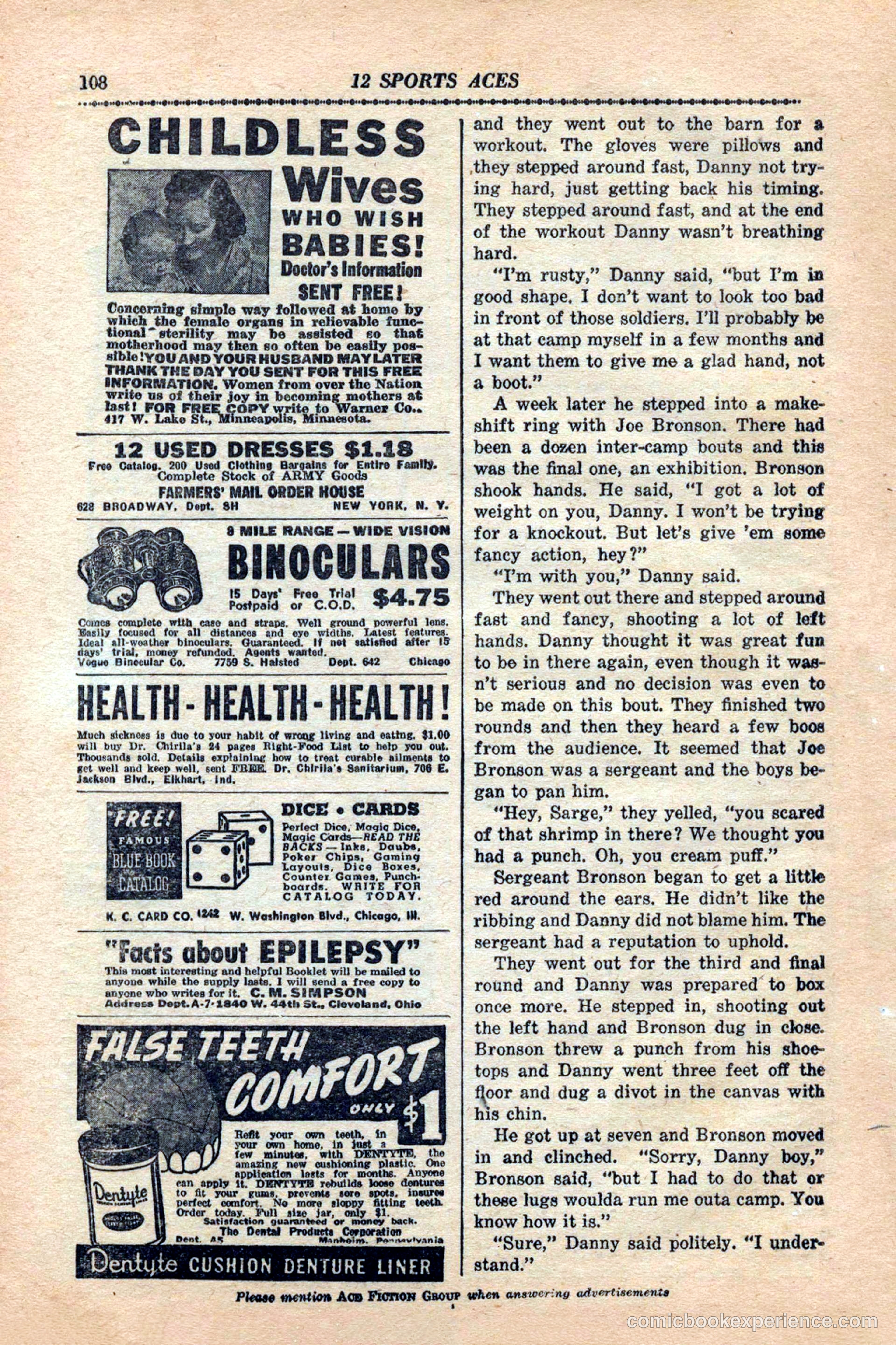 12 Sports Aces, January 1943 — page 110 of 116