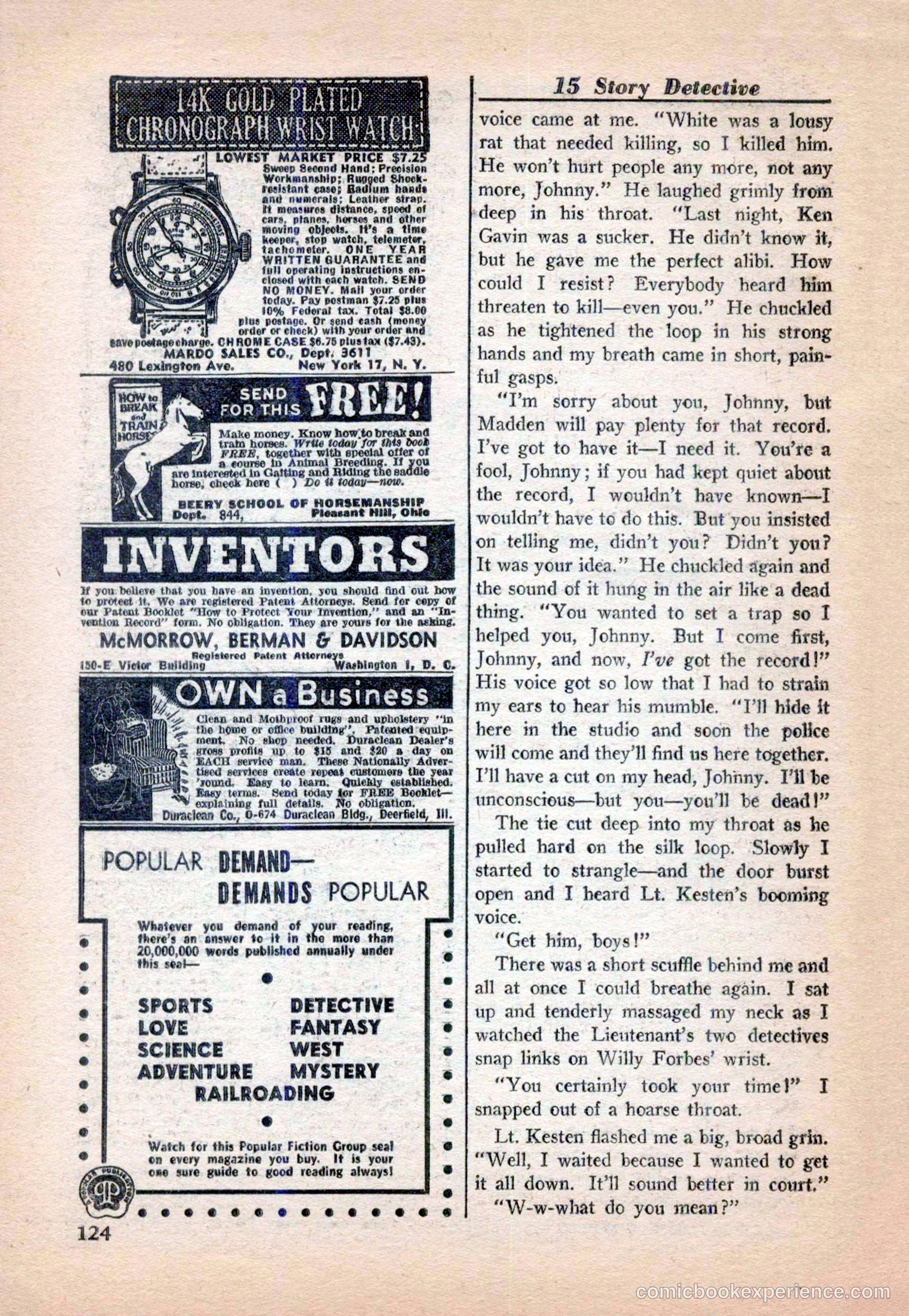 15 Story Detective, April 1950 — page 124 of 132