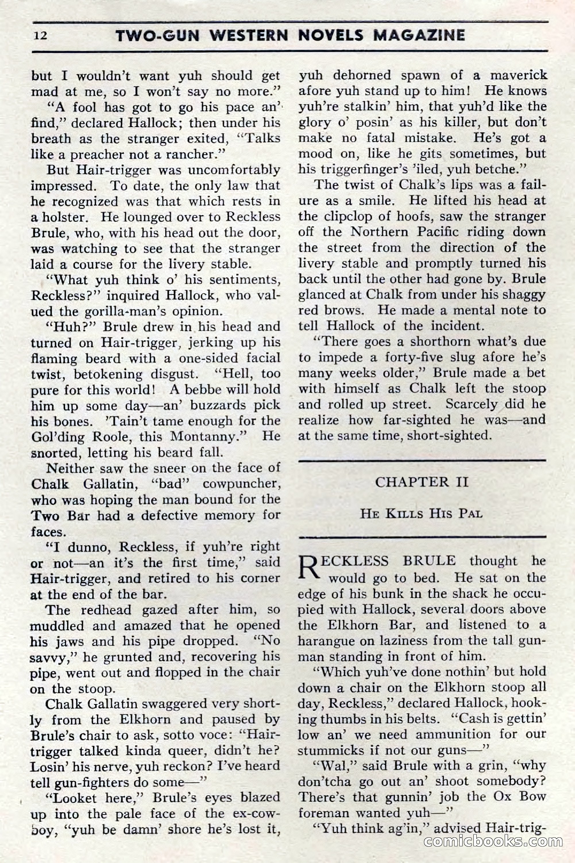 Two-Gun Western Novels Magazine, April 1942 — page 12 of 116