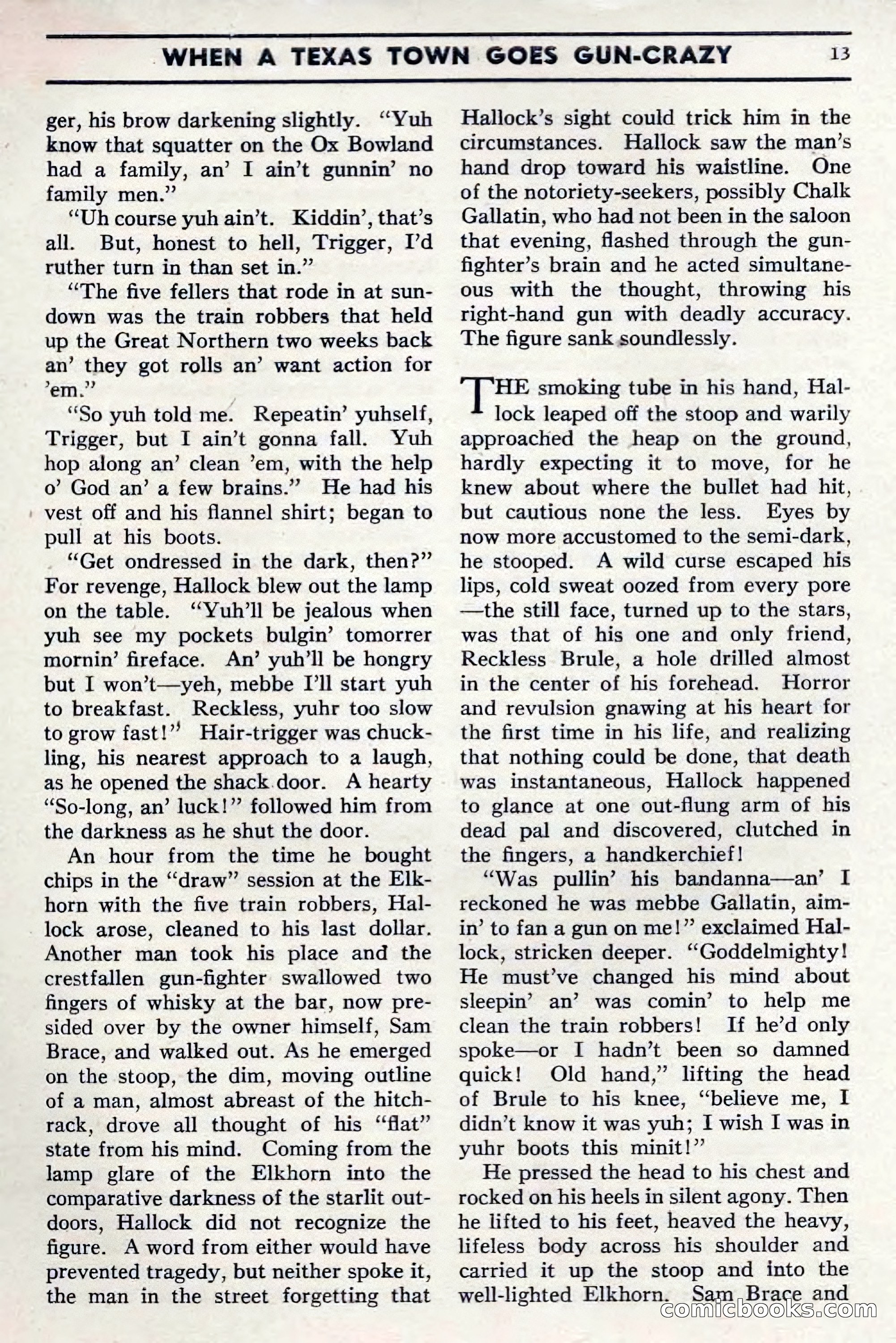 Two-Gun Western Novels Magazine, April 1942 — page 13 of 116