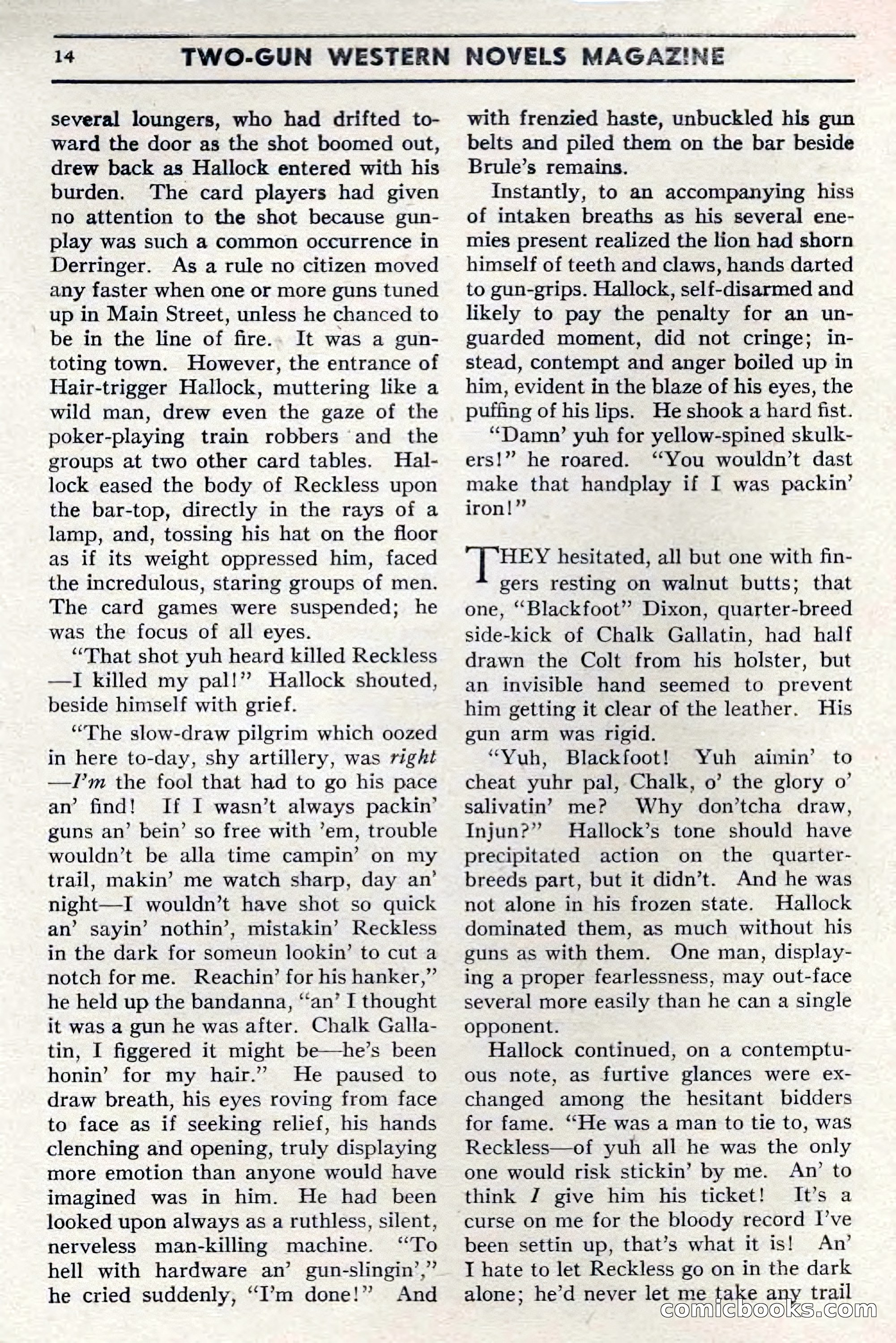 Two-Gun Western Novels Magazine, April 1942 — page 14 of 116