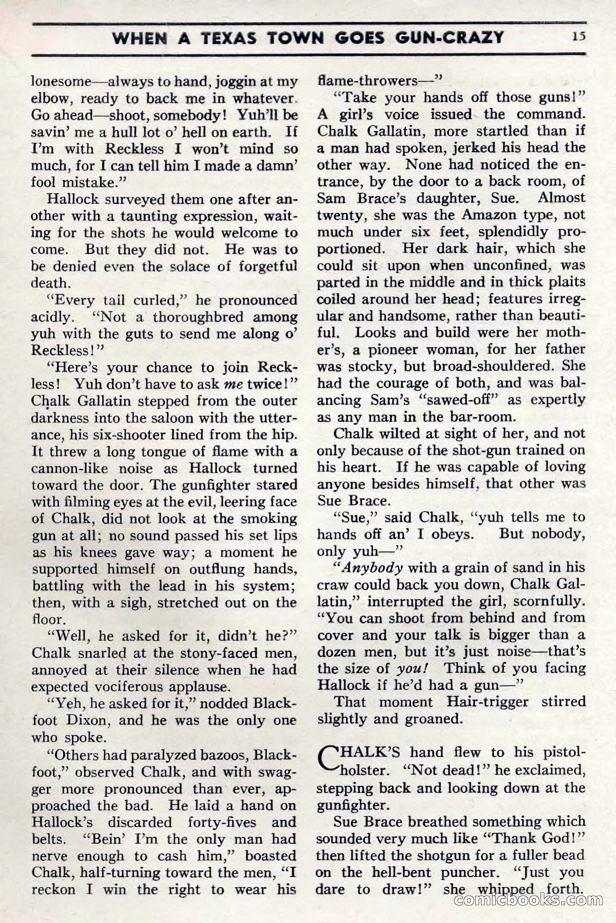 Two-Gun Western Novels Magazine, April 1942 — page 15 of 116