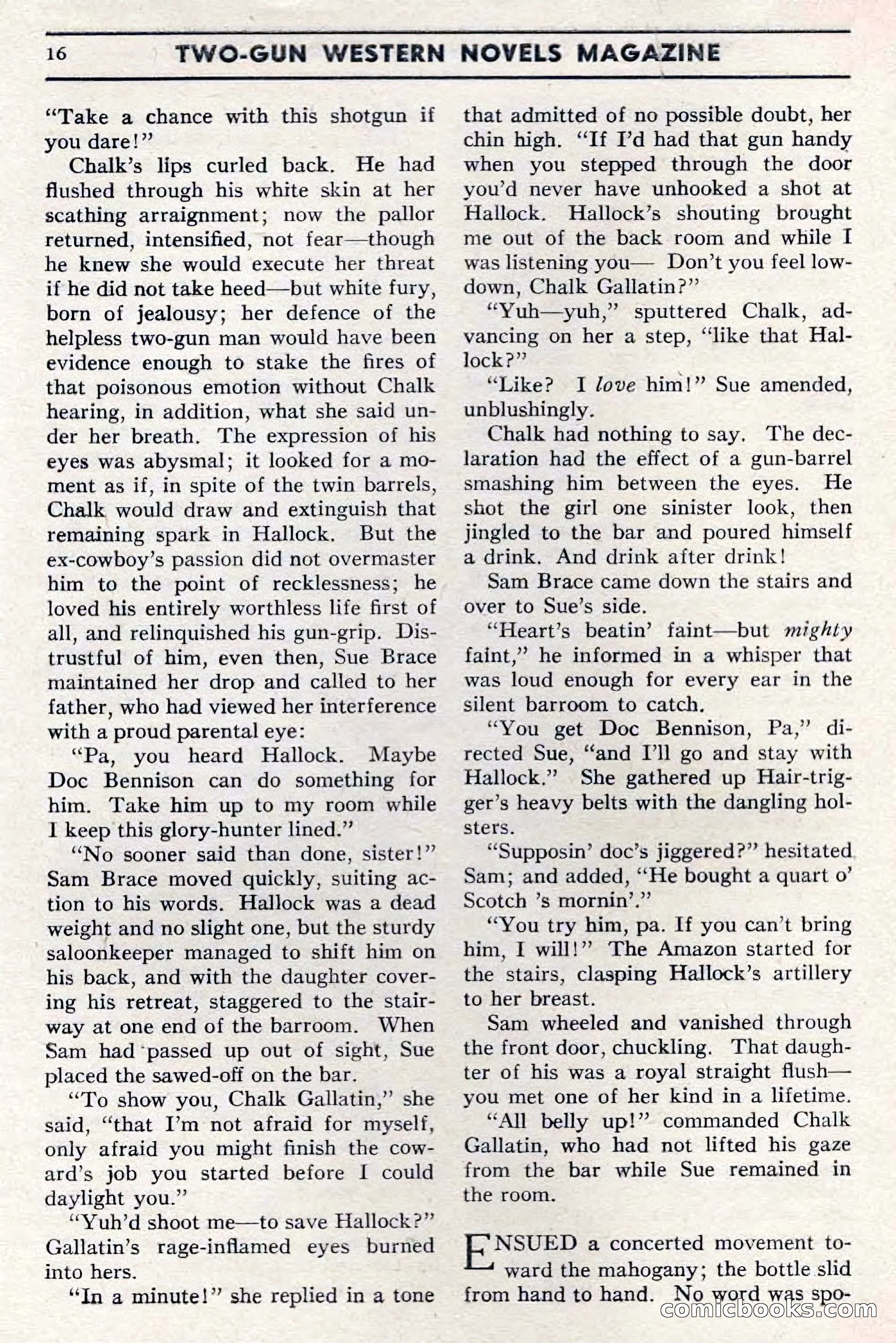 Two-Gun Western Novels Magazine, April 1942 — page 16 of 116