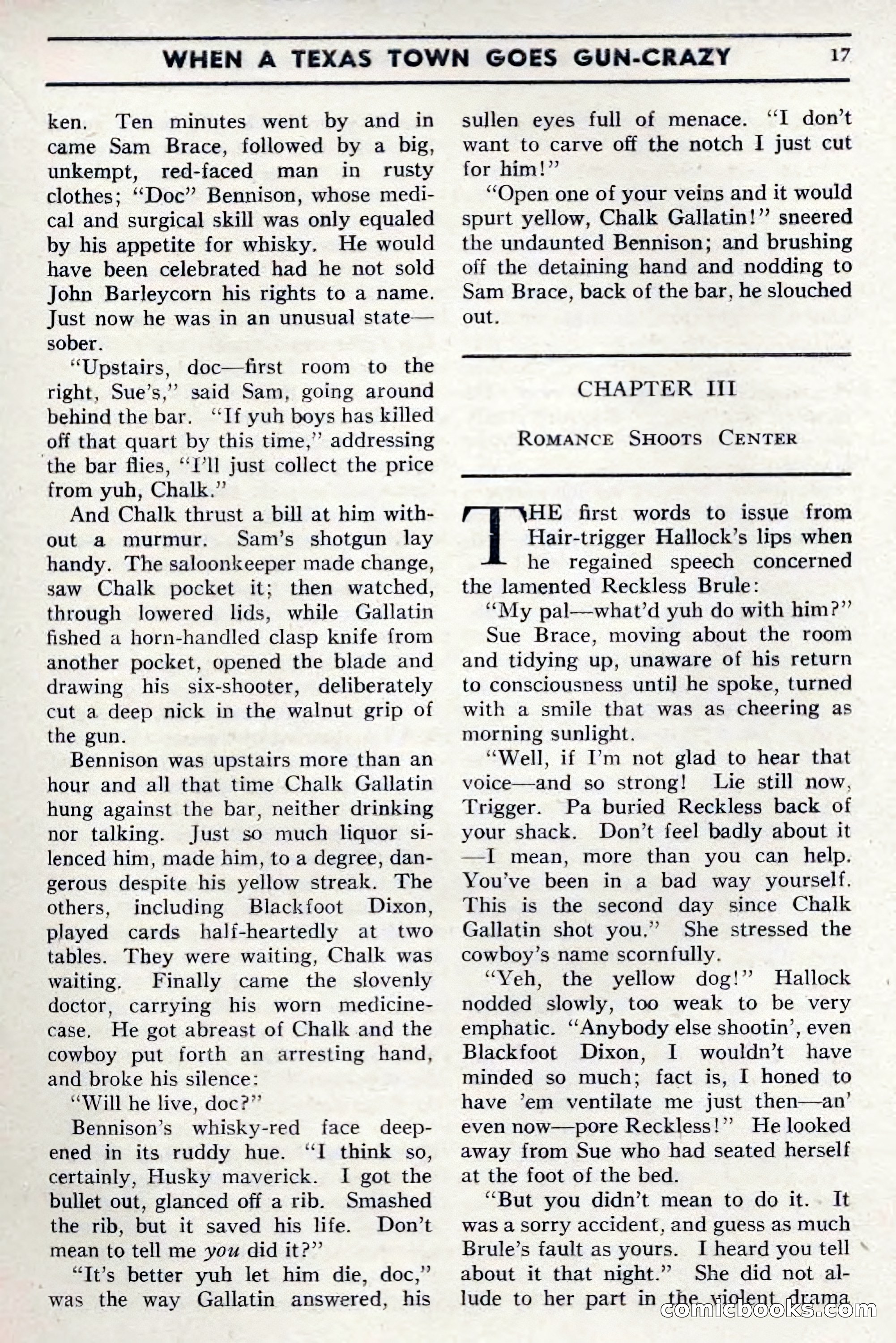 Two-Gun Western Novels Magazine, April 1942 — page 17 of 116