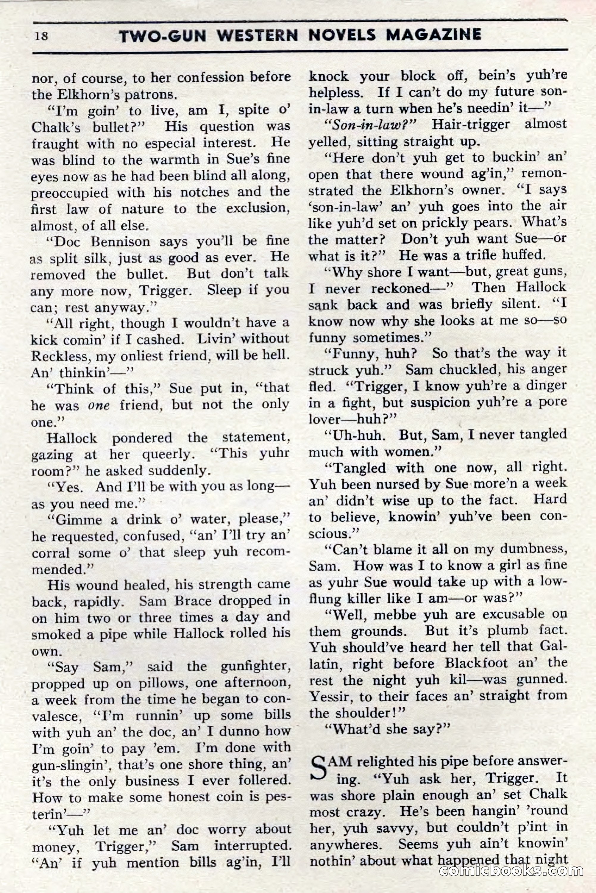 Two-Gun Western Novels Magazine, April 1942 — page 18 of 116