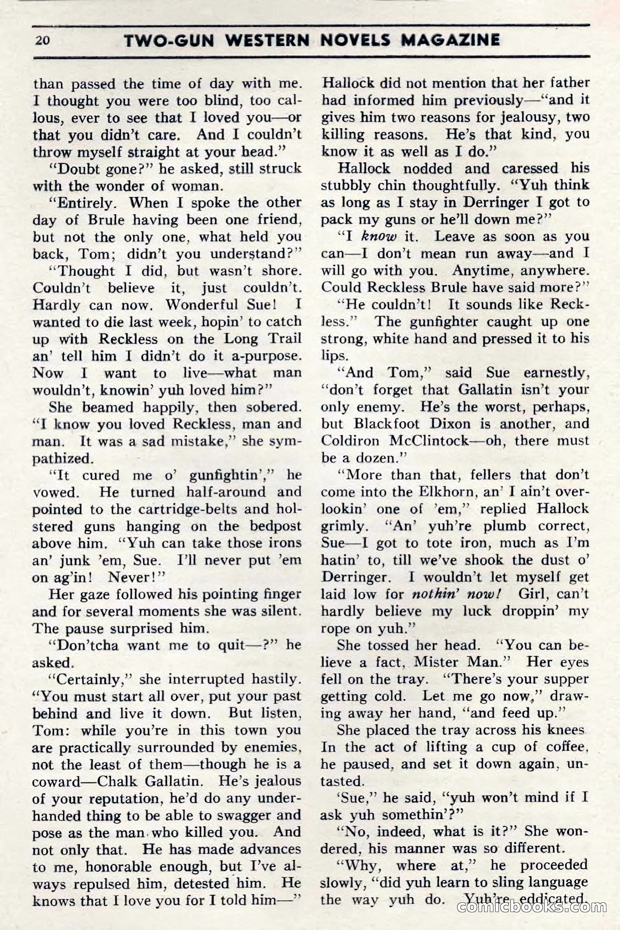 Two-Gun Western Novels Magazine, April 1942 — page 20 of 116