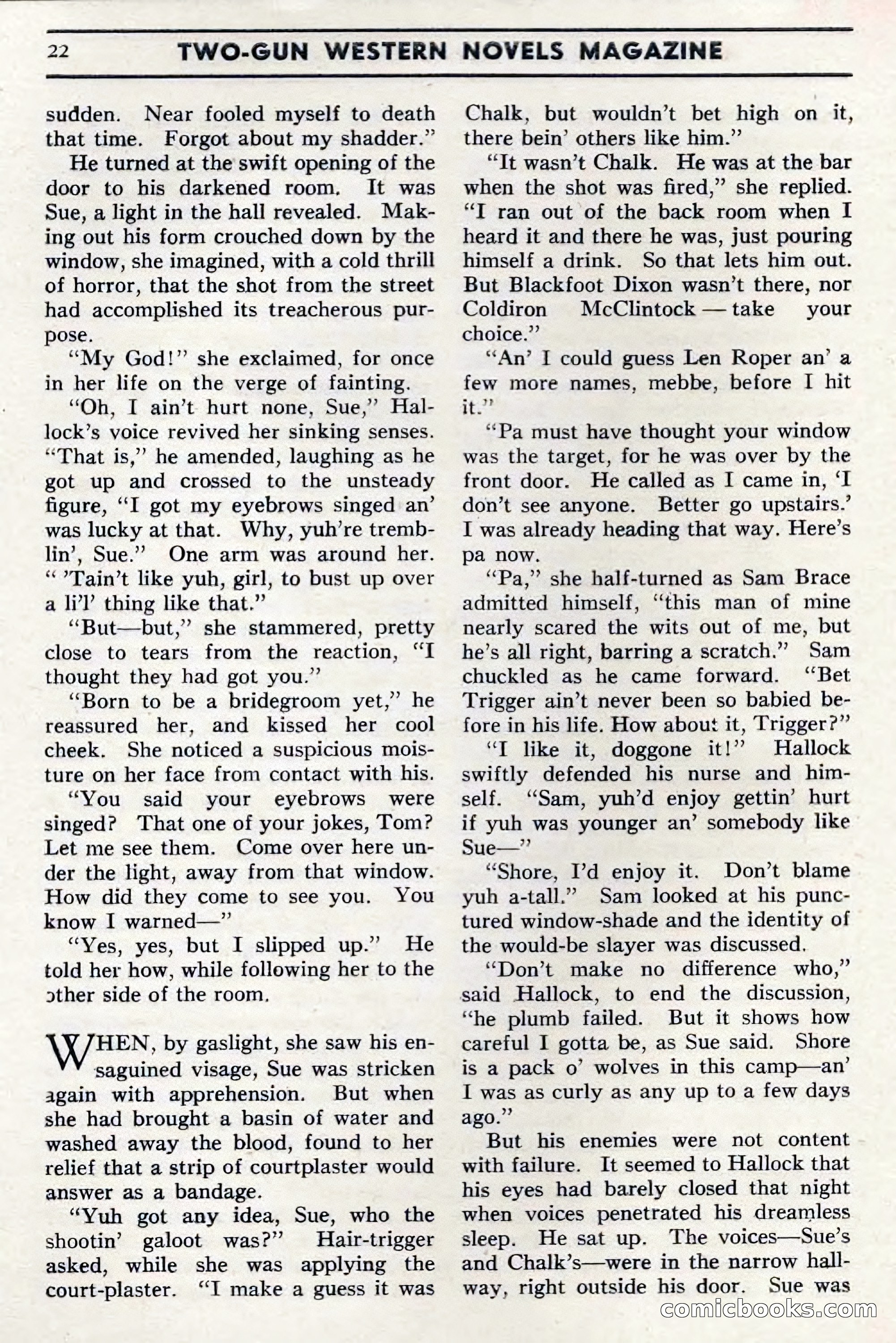 Two-Gun Western Novels Magazine, April 1942 — page 22 of 116