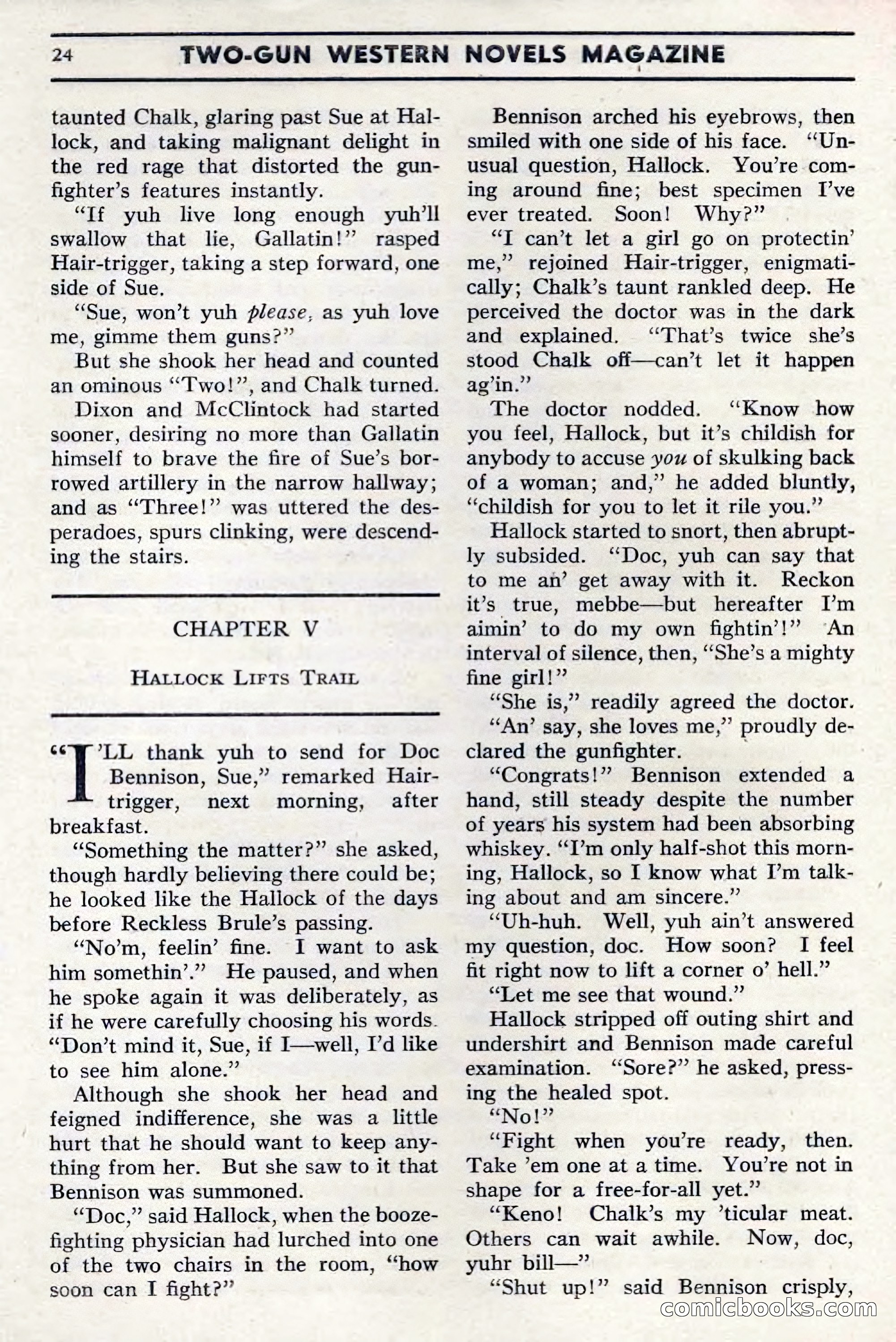 Two-Gun Western Novels Magazine, April 1942 — page 24 of 116