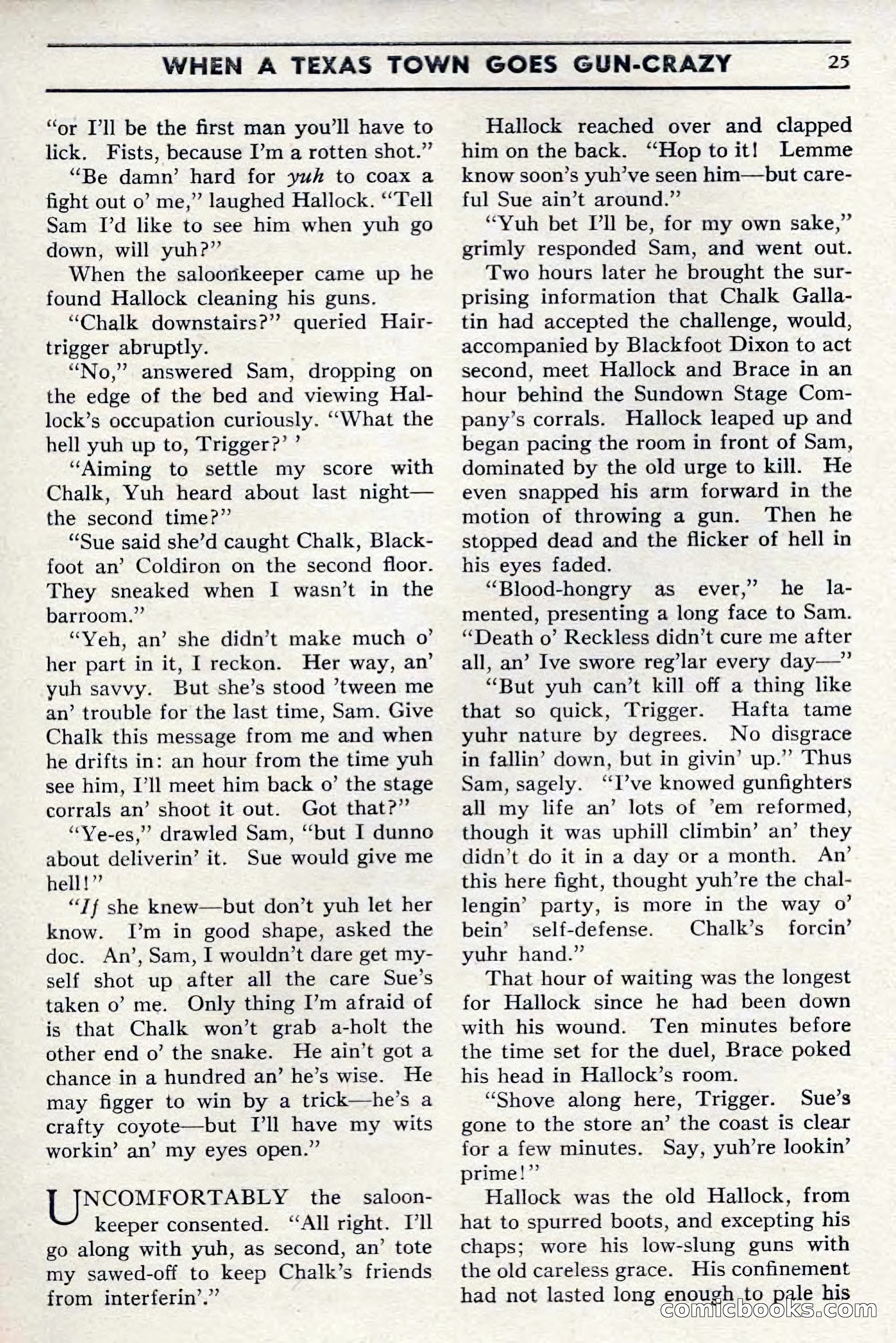 Two-Gun Western Novels Magazine, April 1942 — page 25 of 116