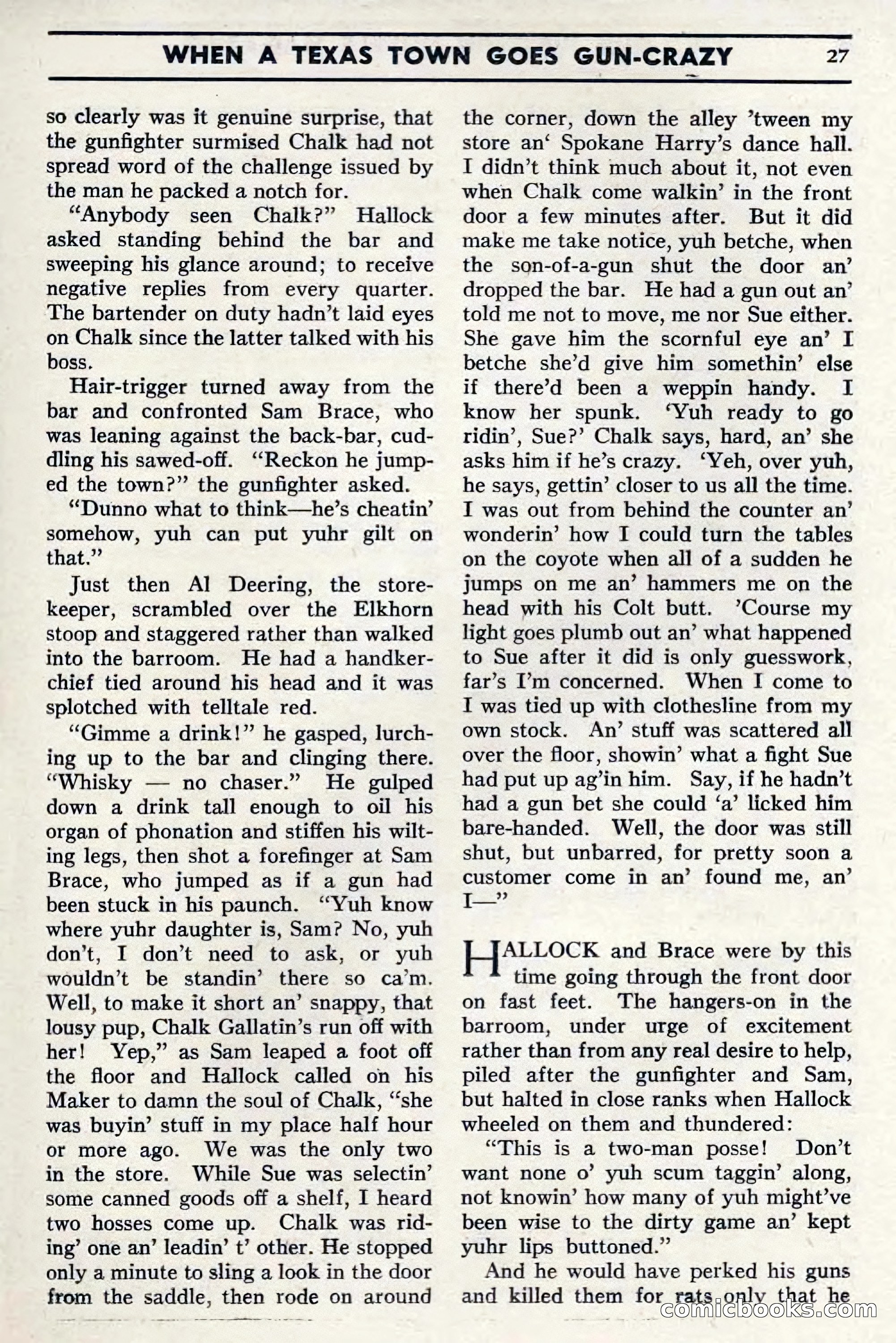 Two-Gun Western Novels Magazine, April 1942 — page 27 of 116