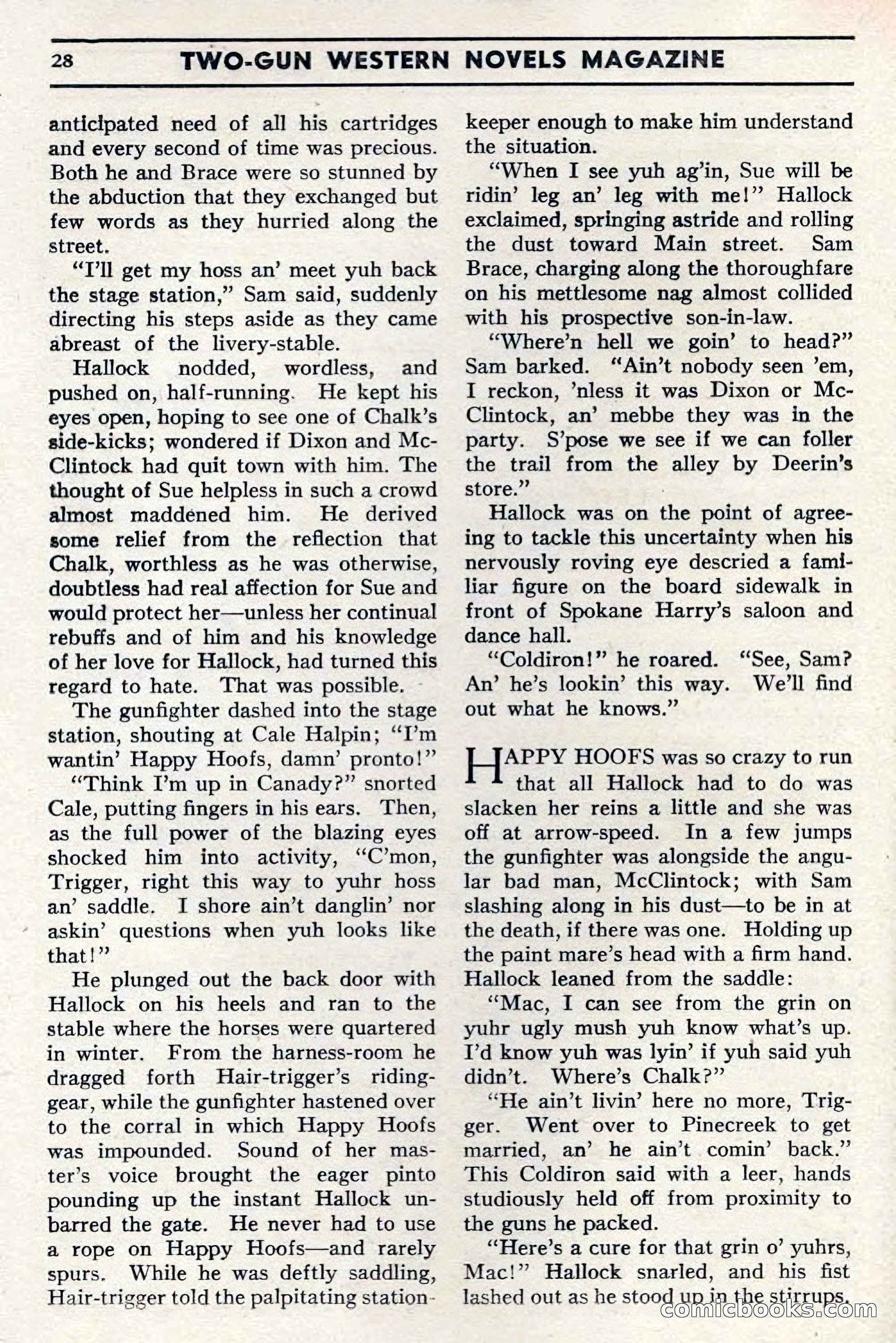 Two-Gun Western Novels Magazine, April 1942 — page 28 of 116