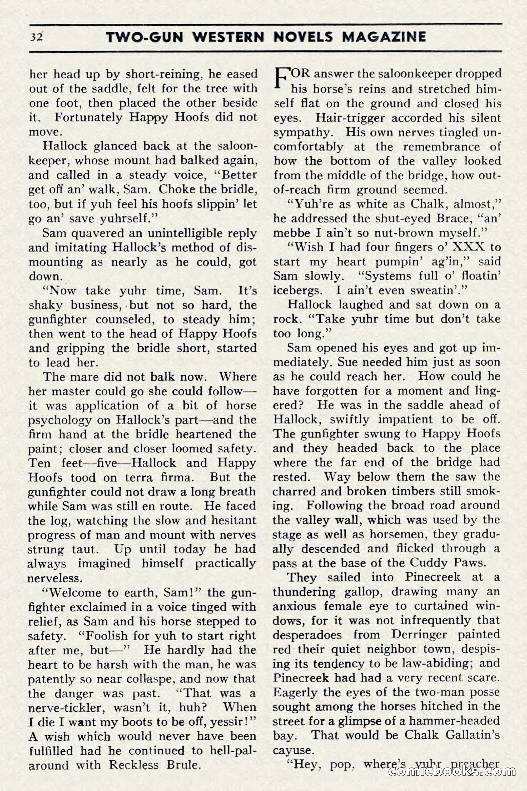 Two-Gun Western Novels Magazine, April 1942 — page 32 of 116
