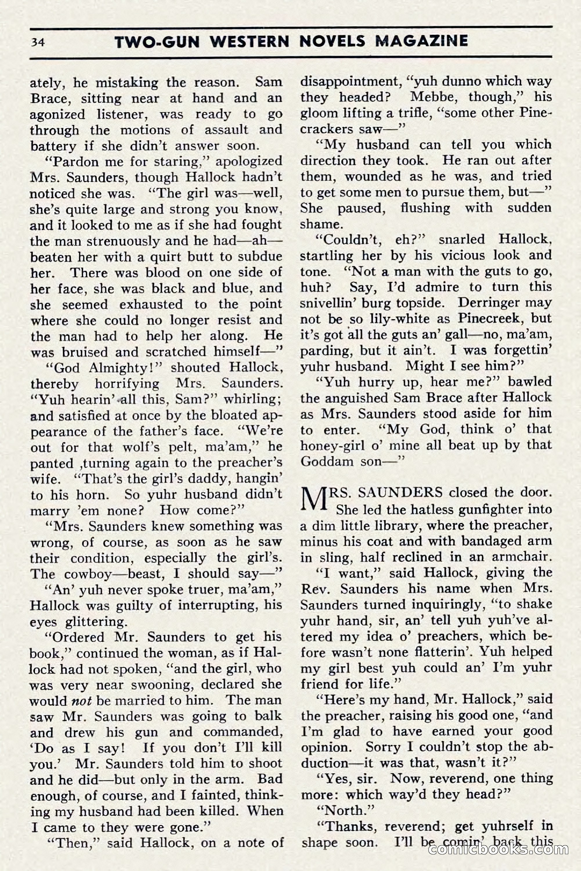 Two-Gun Western Novels Magazine, April 1942 — page 34 of 116