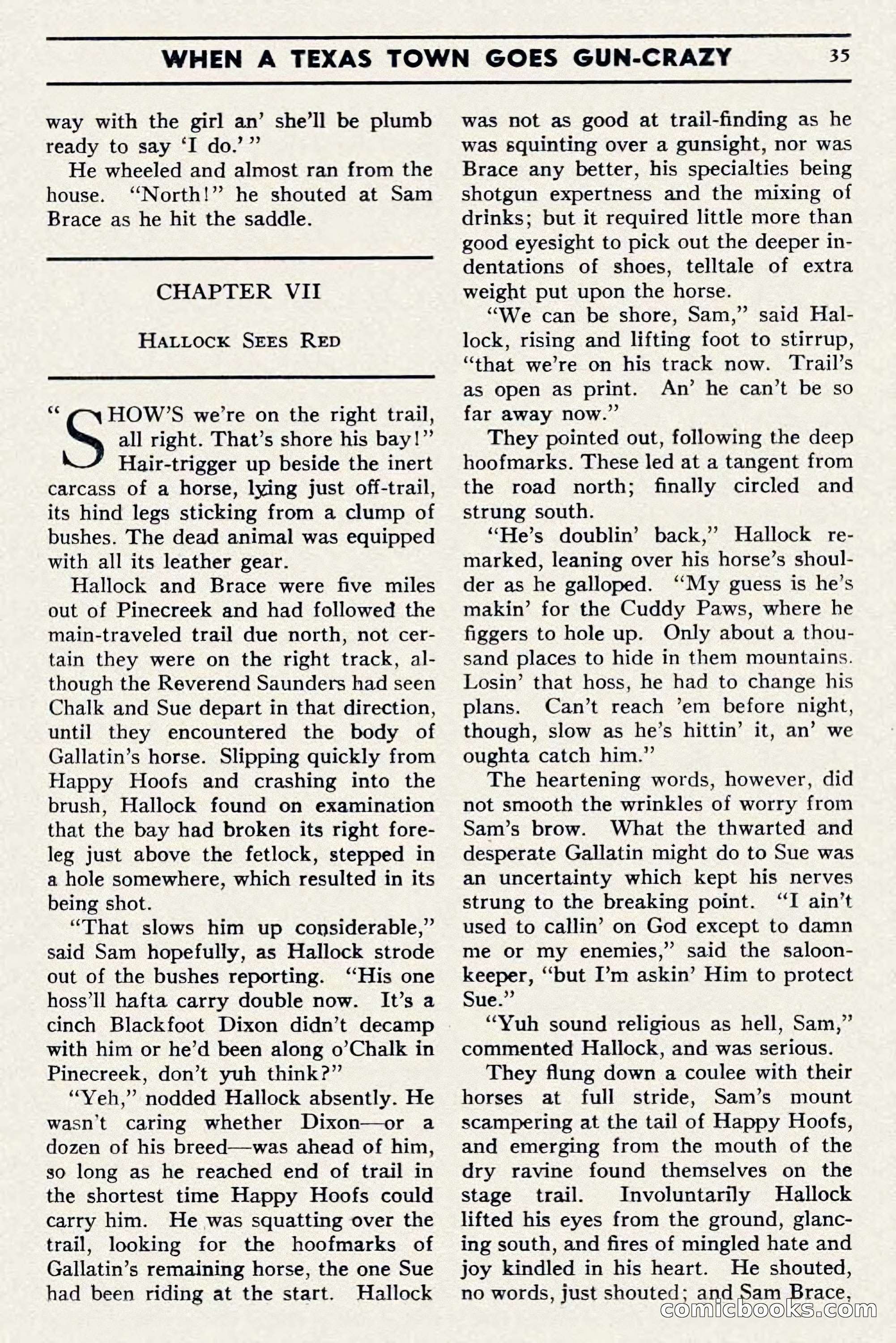 Two-Gun Western Novels Magazine, April 1942 — page 35 of 116