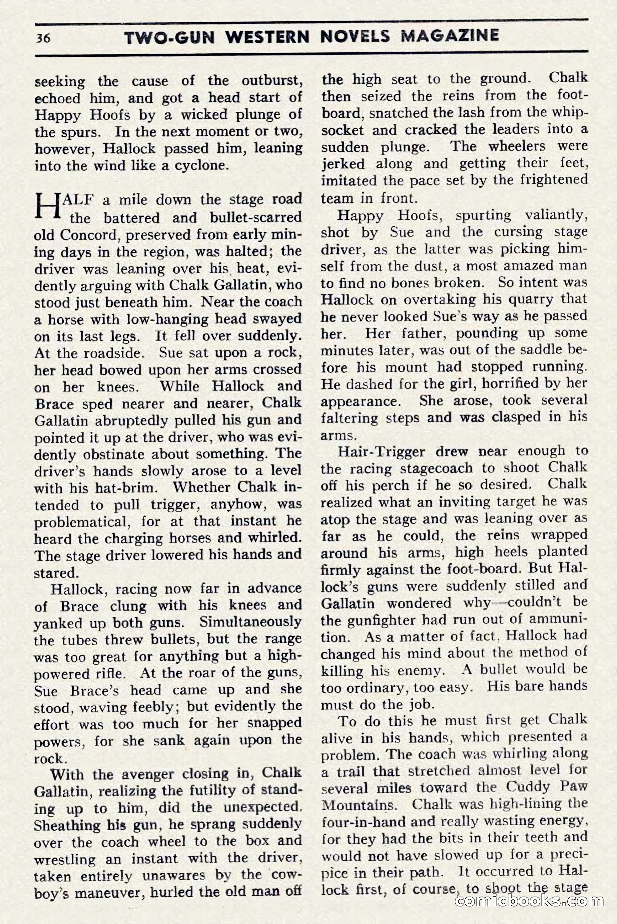 Two-Gun Western Novels Magazine, April 1942 — page 36 of 116