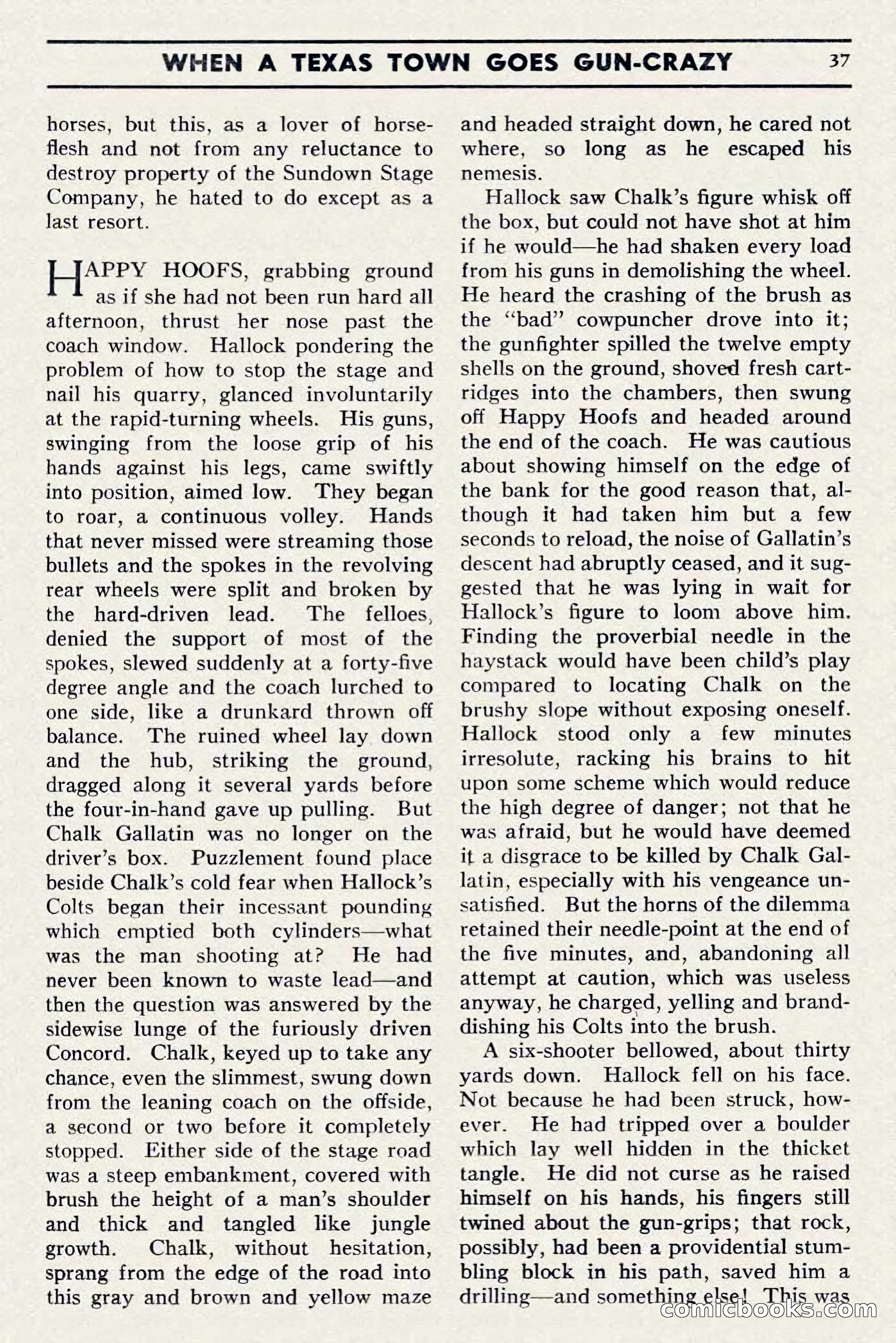Two-Gun Western Novels Magazine, April 1942 — page 37 of 116