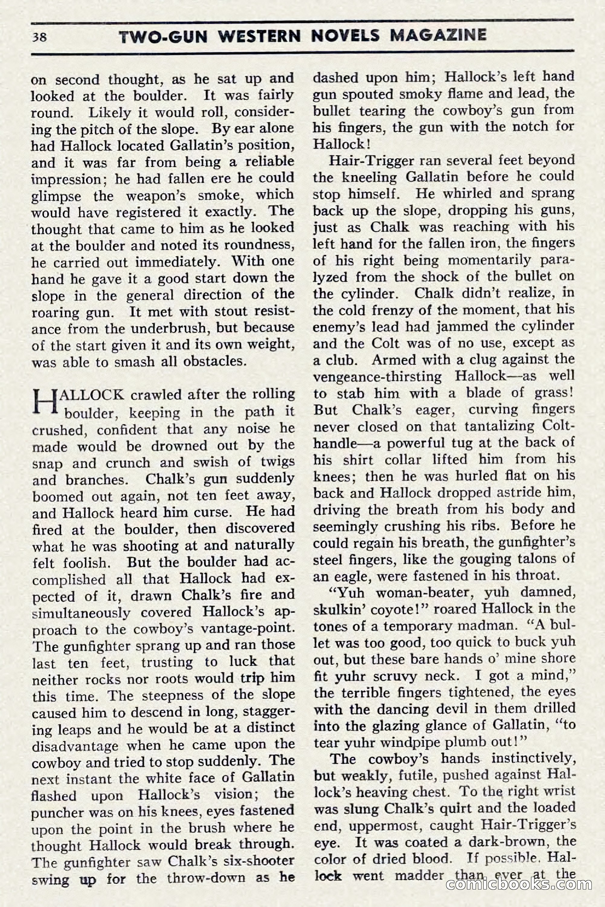 Two-Gun Western Novels Magazine, April 1942 — page 38 of 116