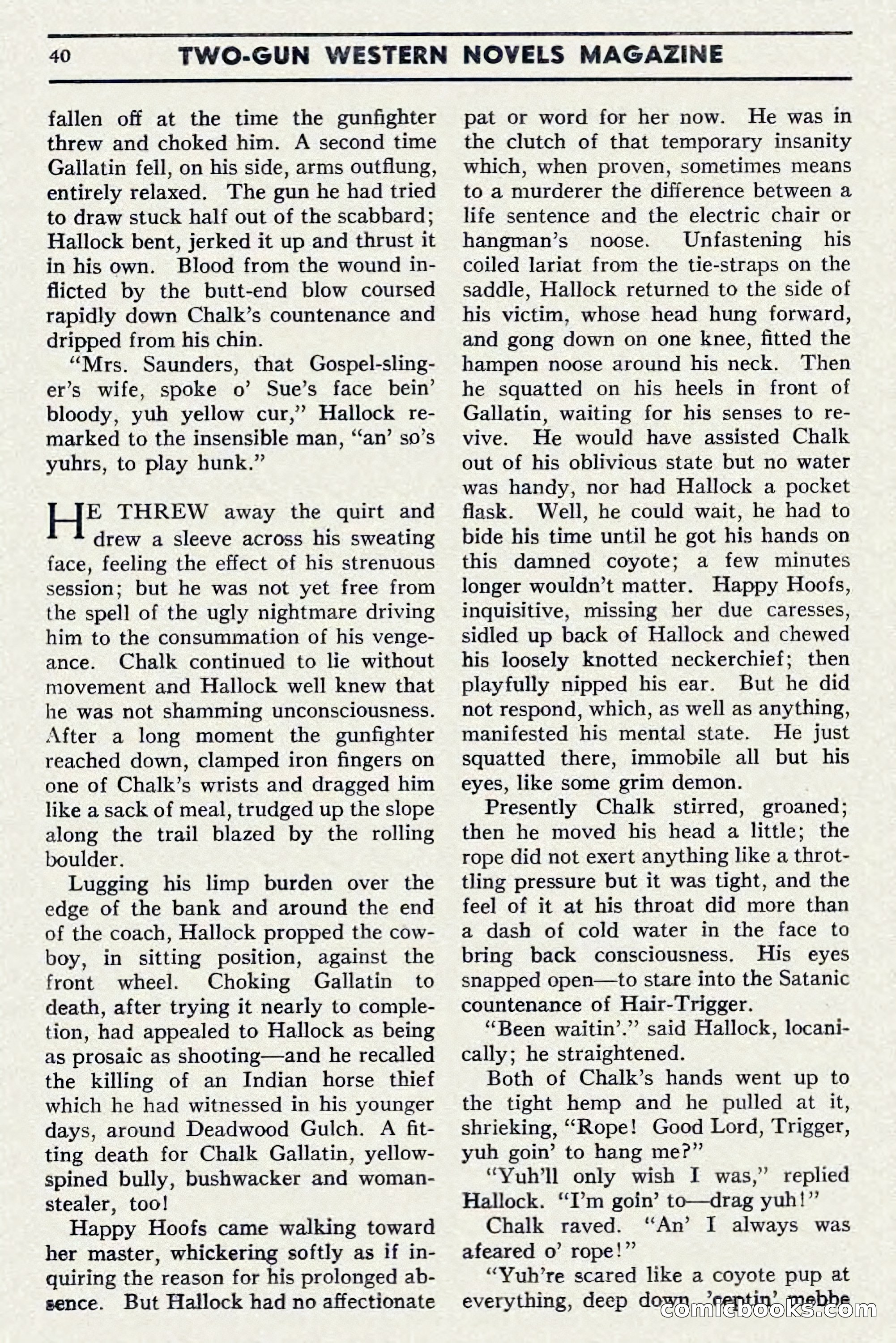 Two-Gun Western Novels Magazine, April 1942 — page 40 of 116