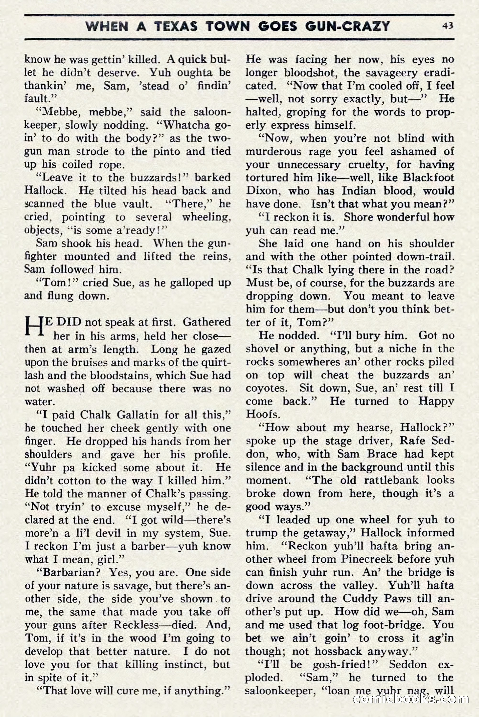 Two-Gun Western Novels Magazine, April 1942 — page 43 of 116