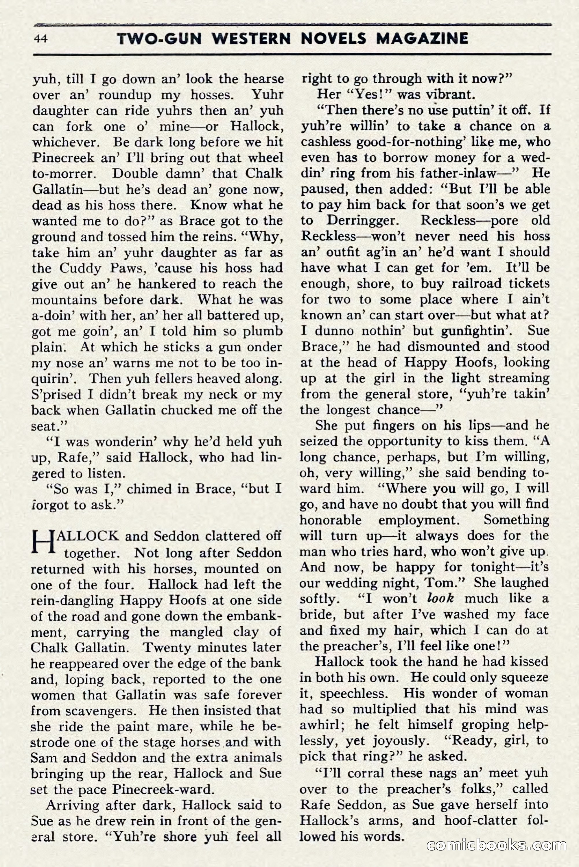 Two-Gun Western Novels Magazine, April 1942 — page 44 of 116