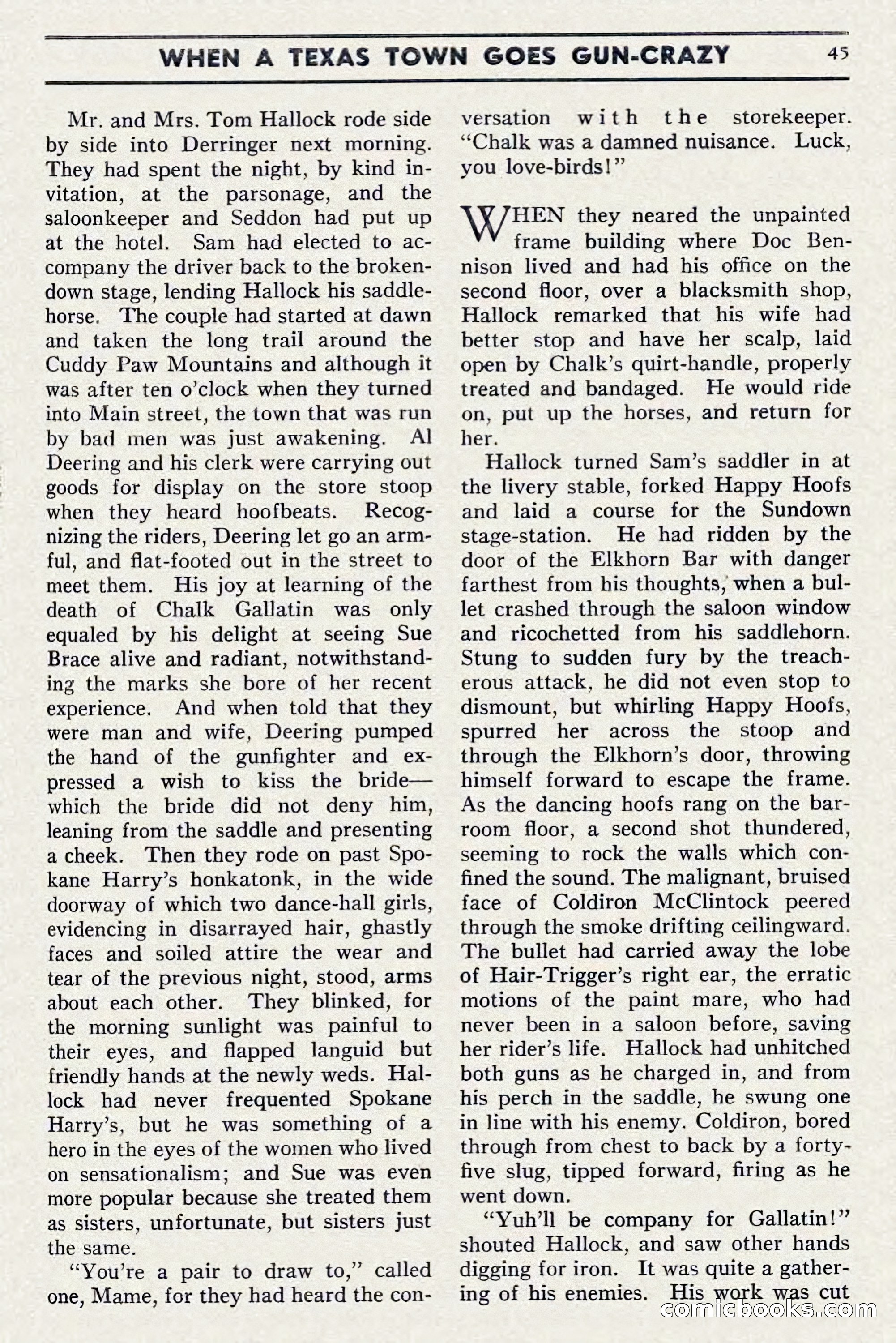 Two-Gun Western Novels Magazine, April 1942 — page 45 of 116