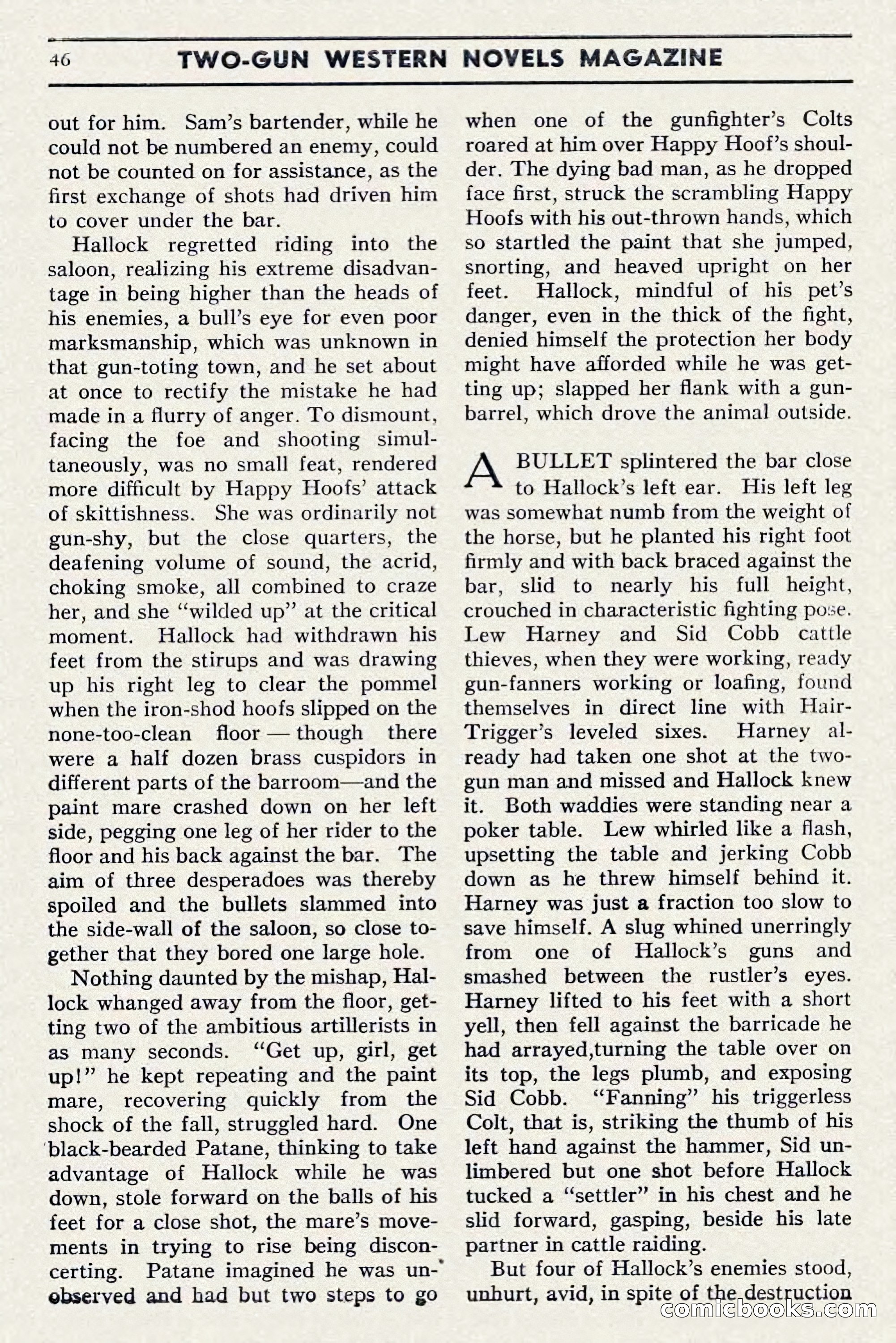 Two-Gun Western Novels Magazine, April 1942 — page 46 of 116