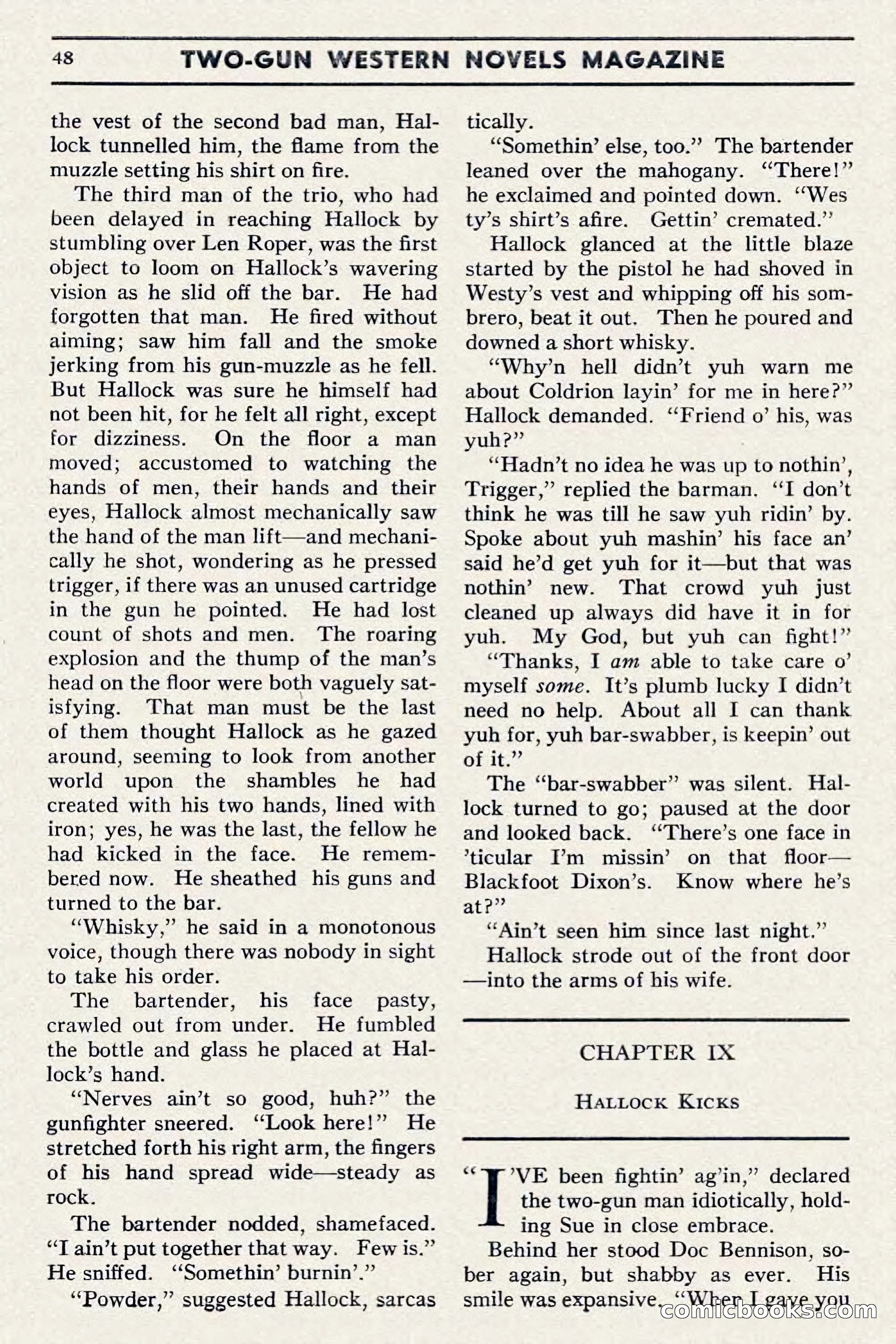Two-Gun Western Novels Magazine, April 1942 — page 48 of 116