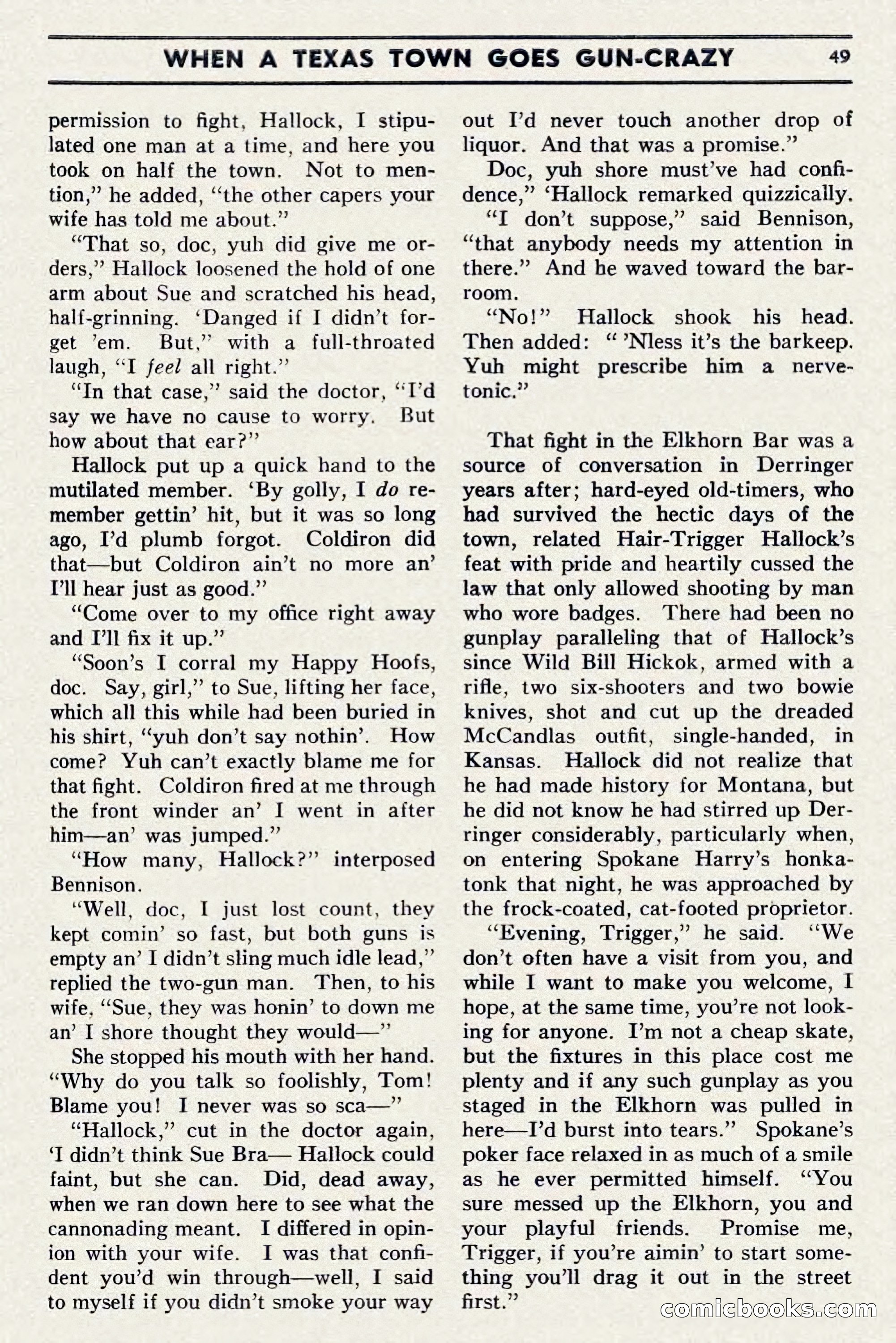 Two-Gun Western Novels Magazine, April 1942 — page 49 of 116