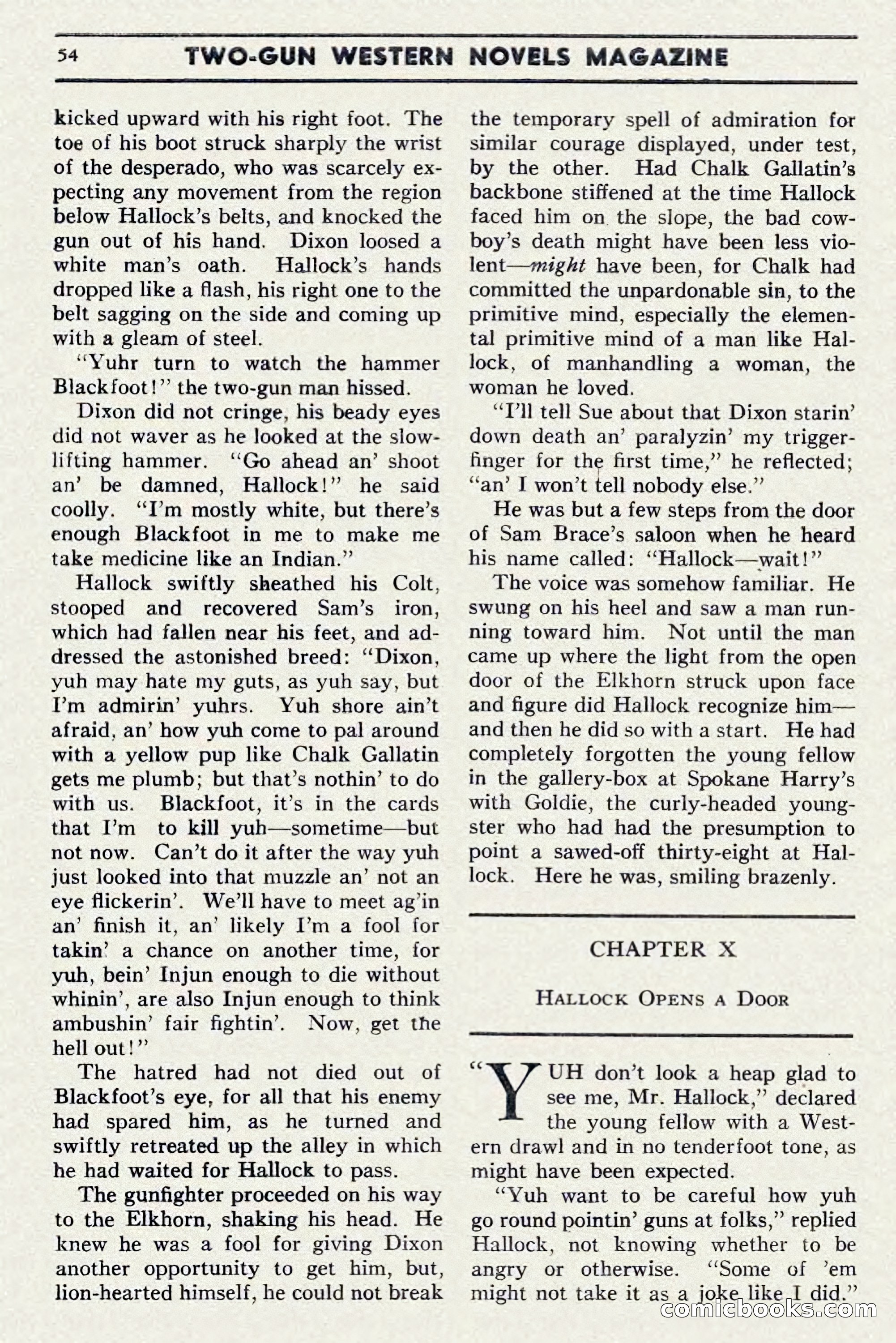 Two-Gun Western Novels Magazine, April 1942 — page 54 of 116