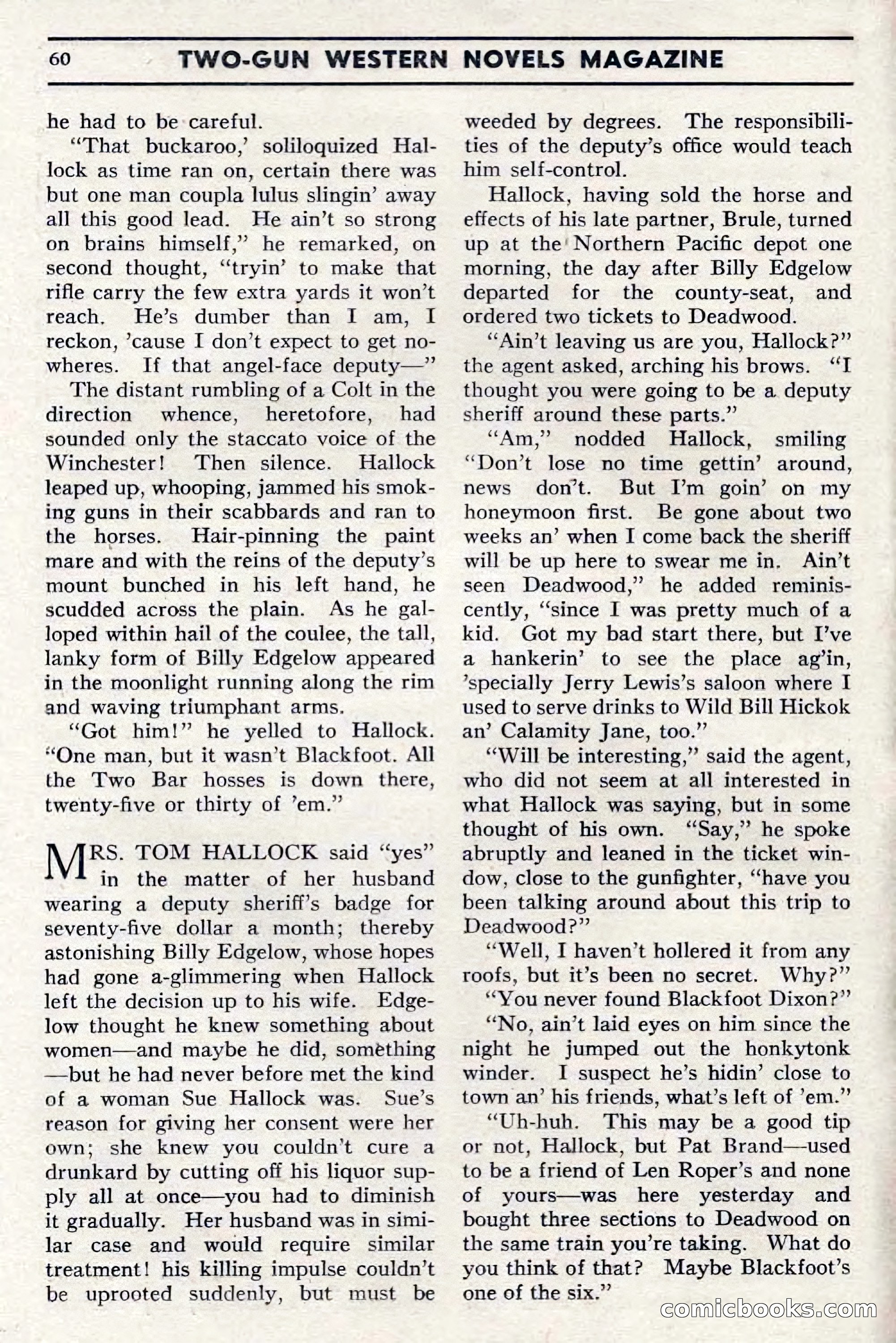 Two-Gun Western Novels Magazine, April 1942 — page 60 of 116