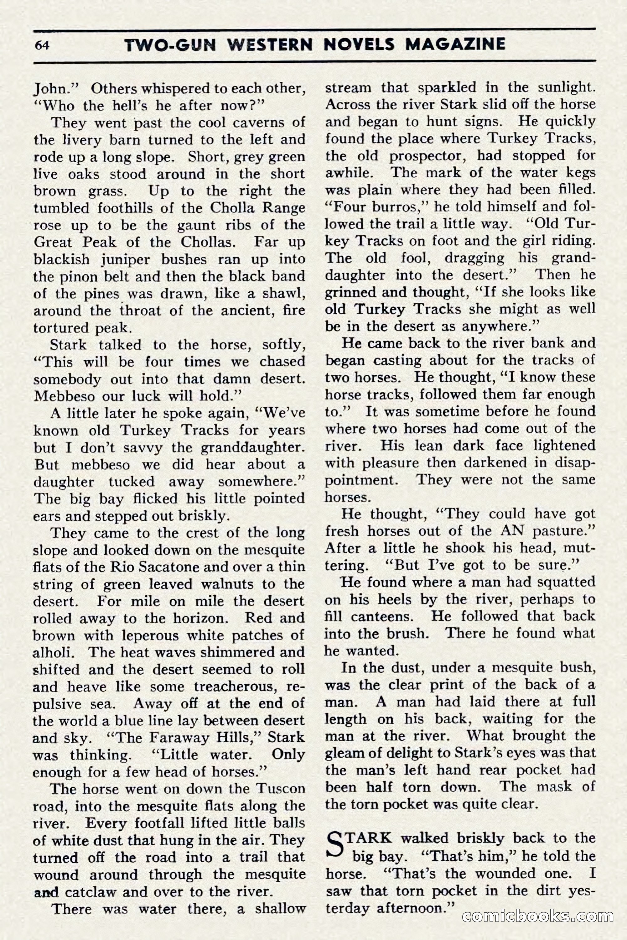 Two-Gun Western Novels Magazine, April 1942 — page 64 of 116