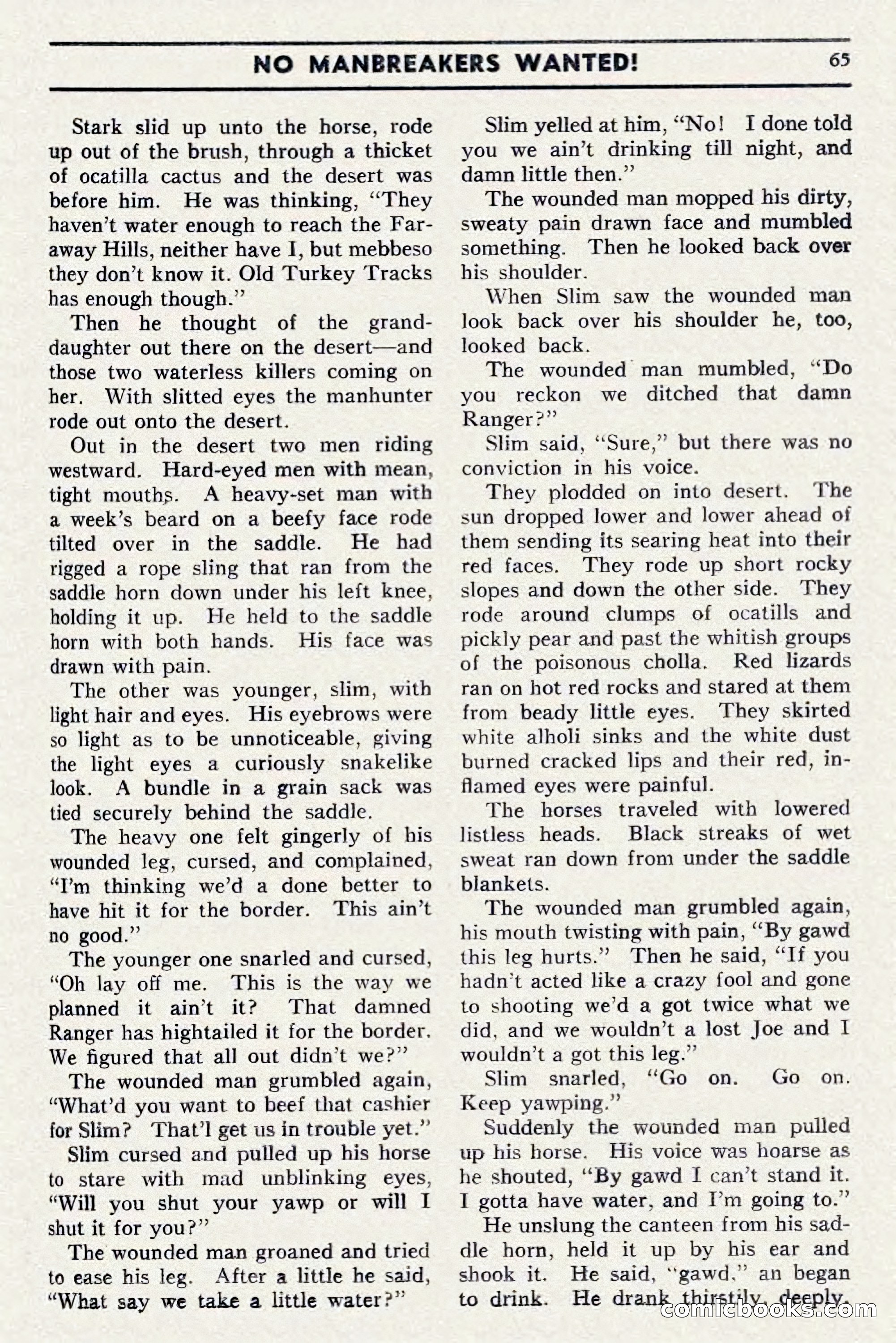 Two-Gun Western Novels Magazine, April 1942 — page 65 of 116