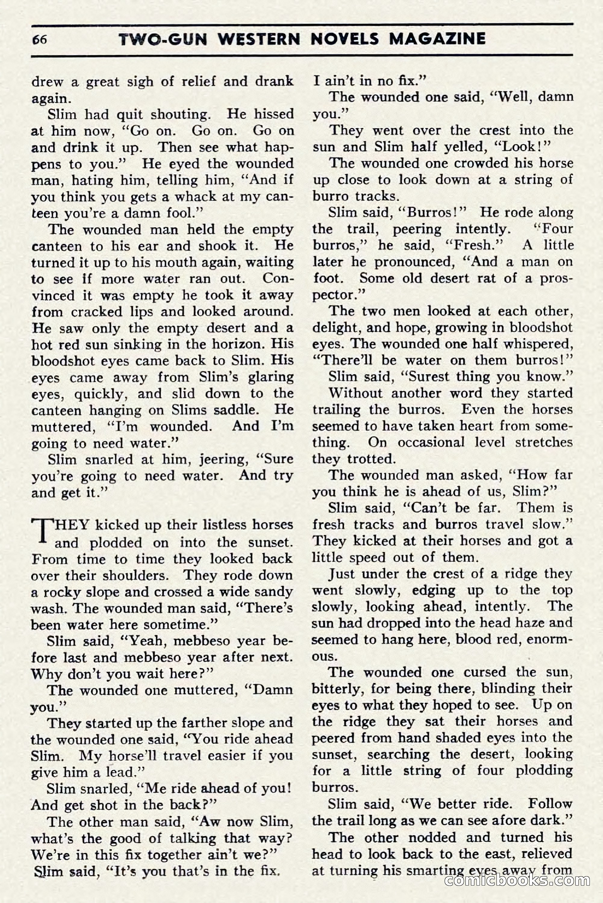 Two-Gun Western Novels Magazine, April 1942 — page 66 of 116