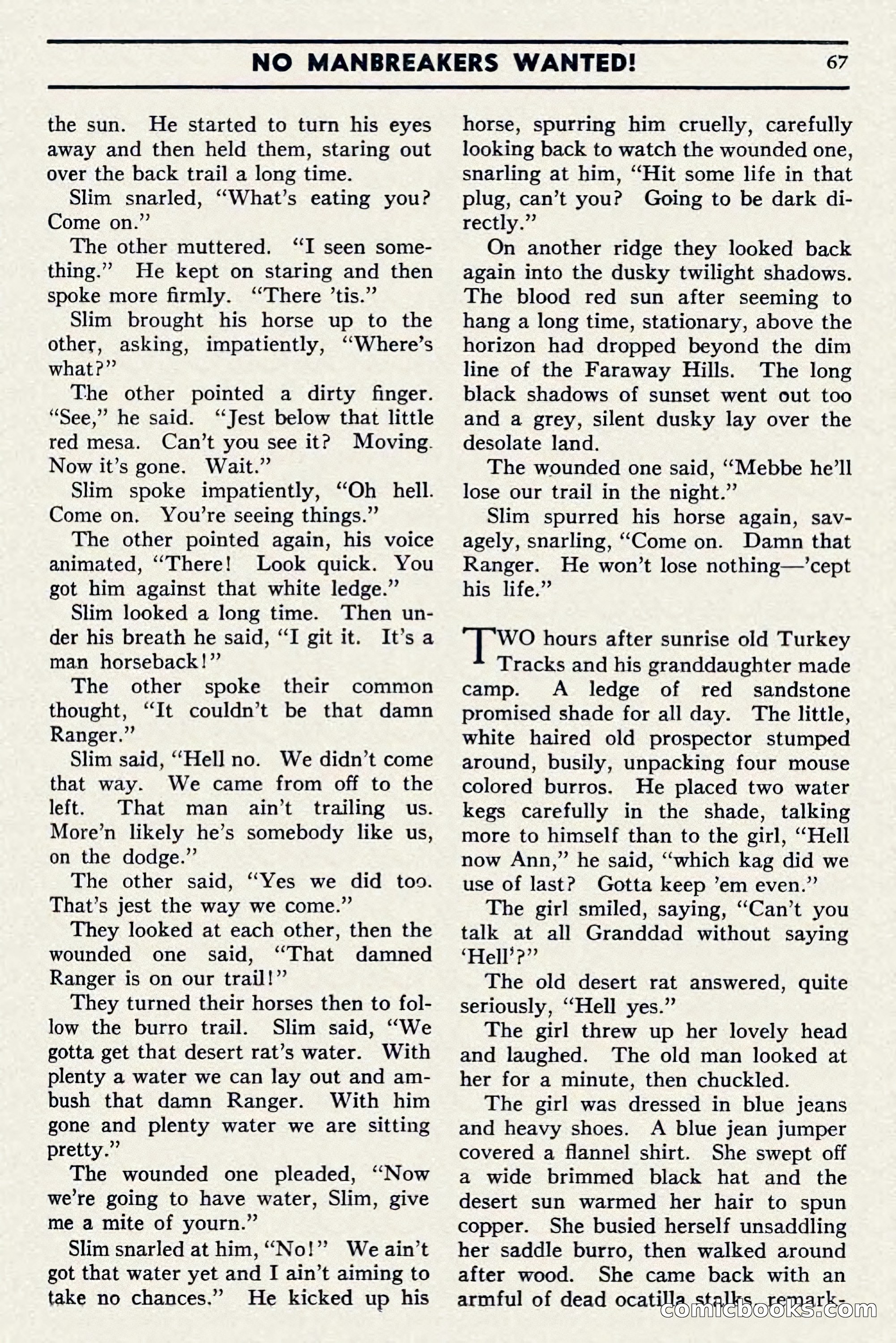 Two-Gun Western Novels Magazine, April 1942 — page 67 of 116