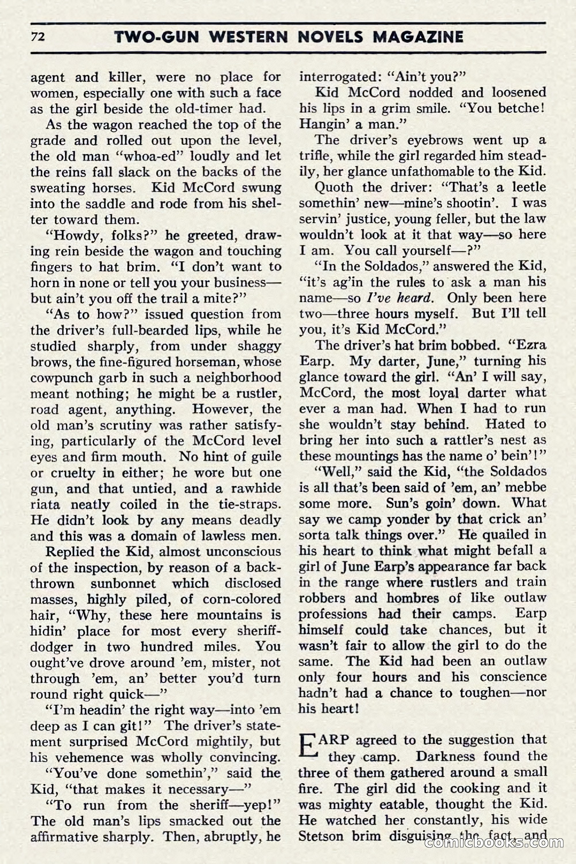 Two-Gun Western Novels Magazine, April 1942 — page 72 of 116