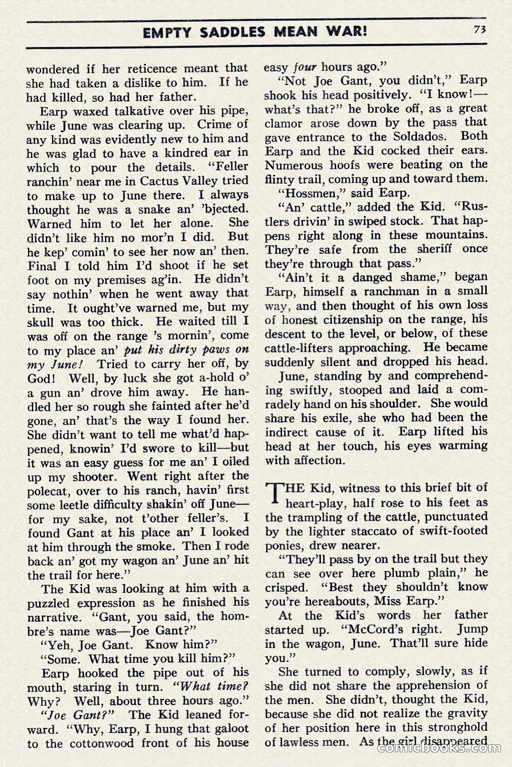 Two-Gun Western Novels Magazine, April 1942 — page 73 of 116