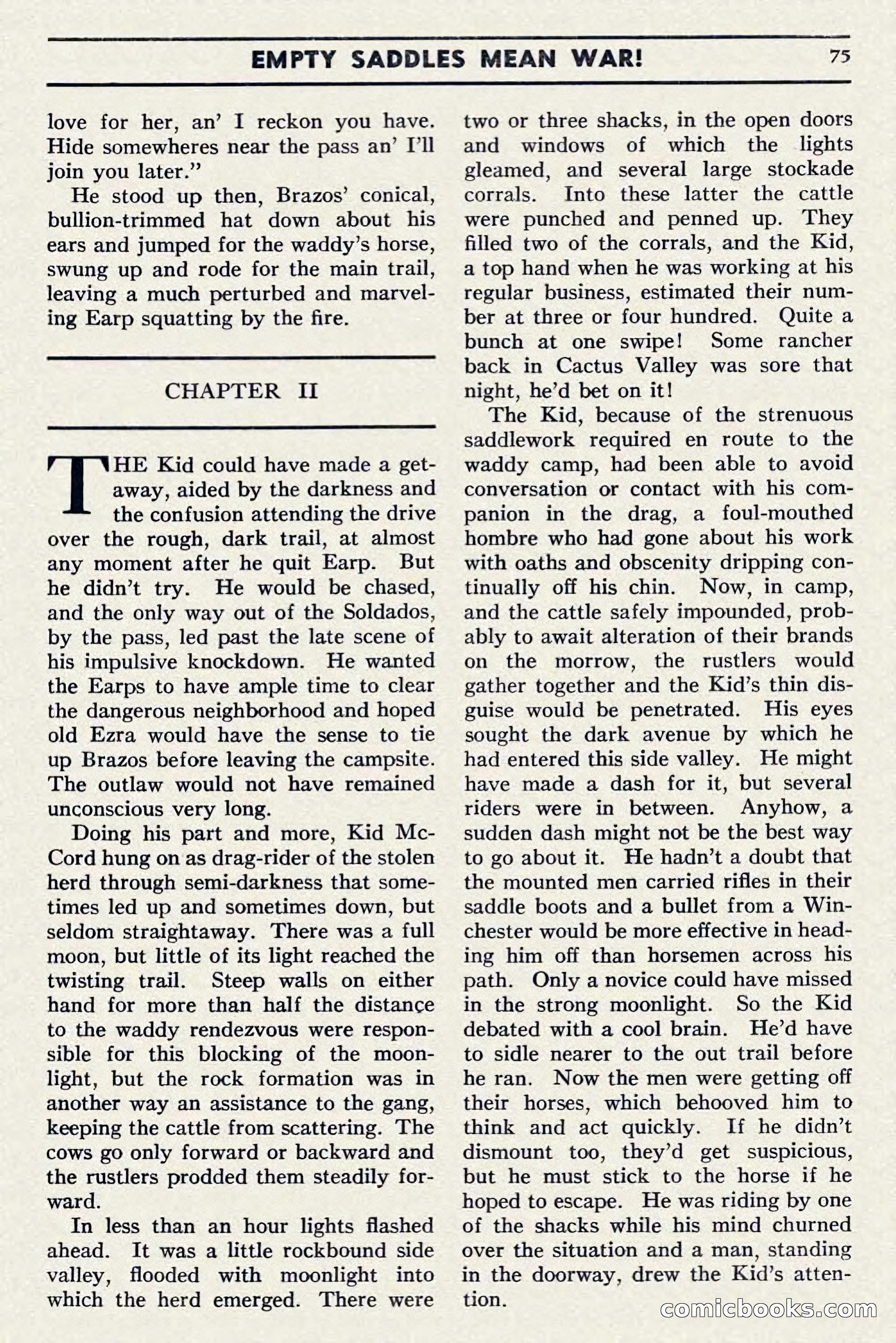 Two-Gun Western Novels Magazine, April 1942 — page 75 of 116