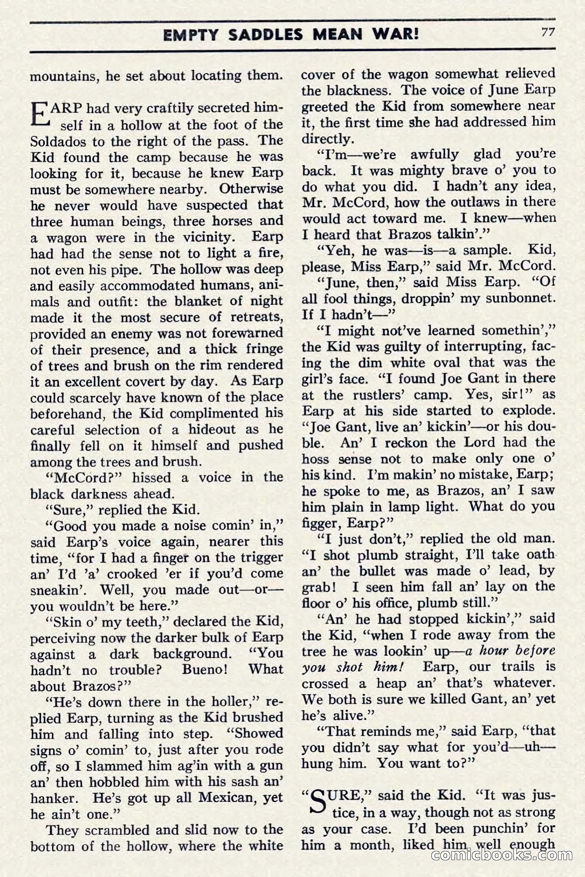 Two-Gun Western Novels Magazine, April 1942 — page 77 of 116
