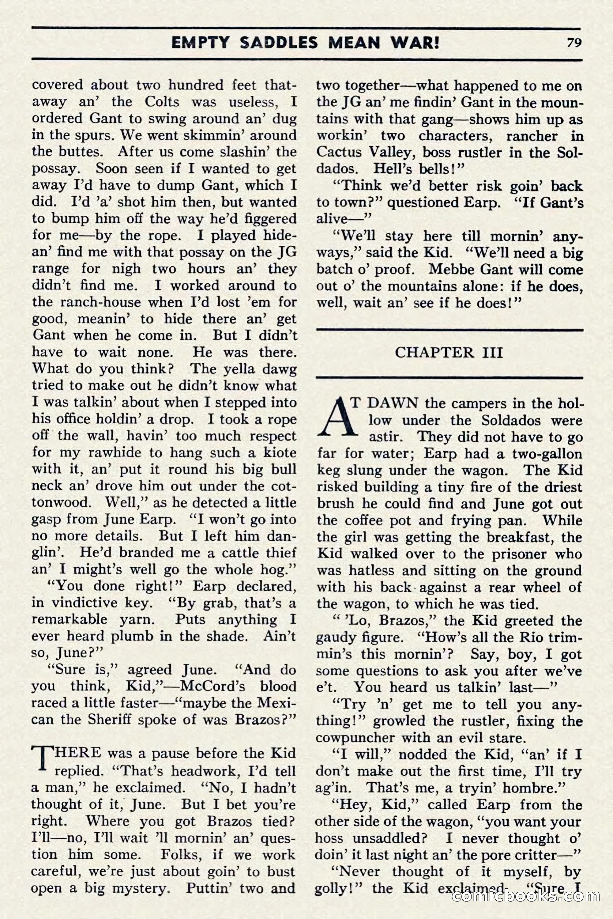 Two-Gun Western Novels Magazine, April 1942 — page 79 of 116