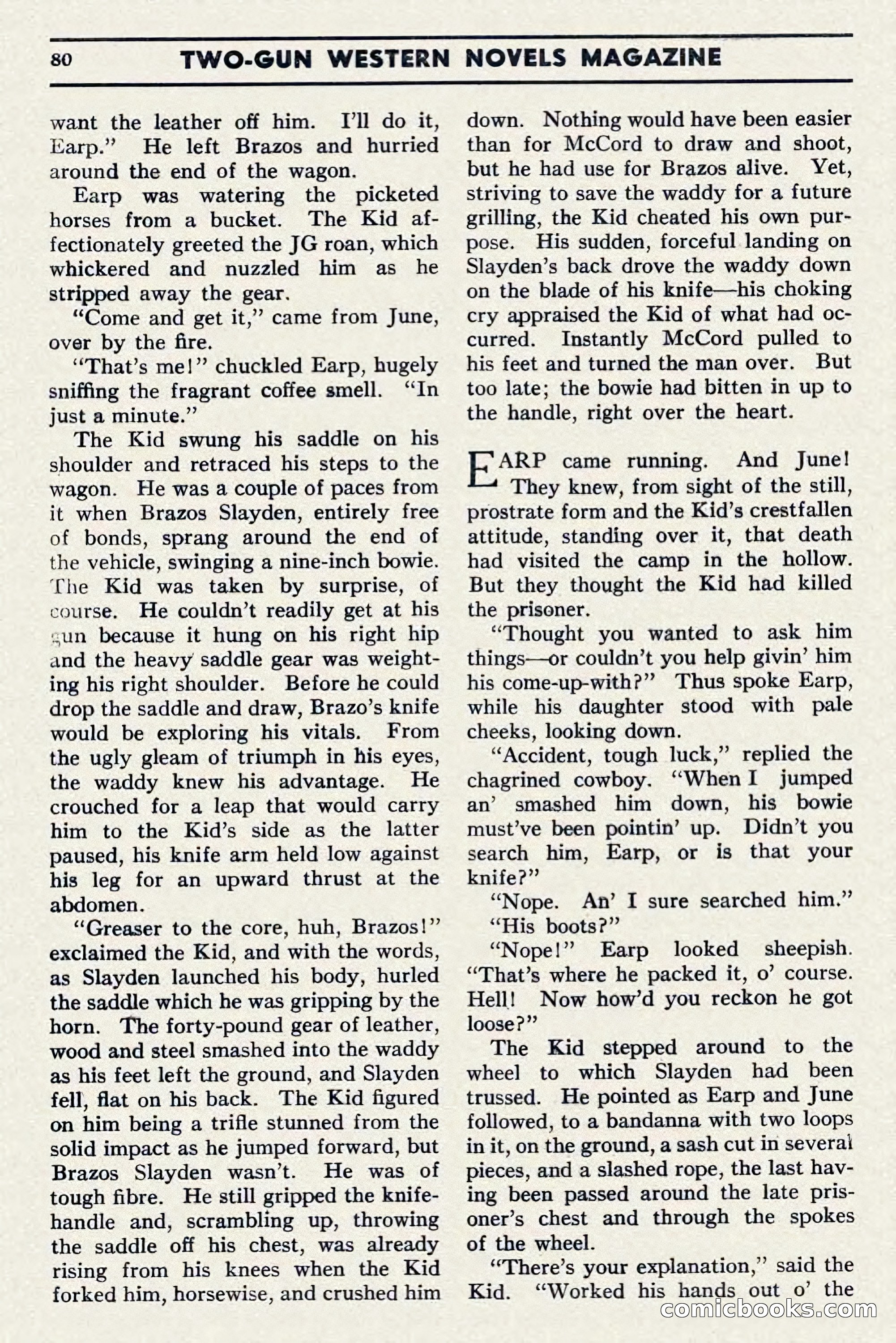 Two-Gun Western Novels Magazine, April 1942 — page 80 of 116
