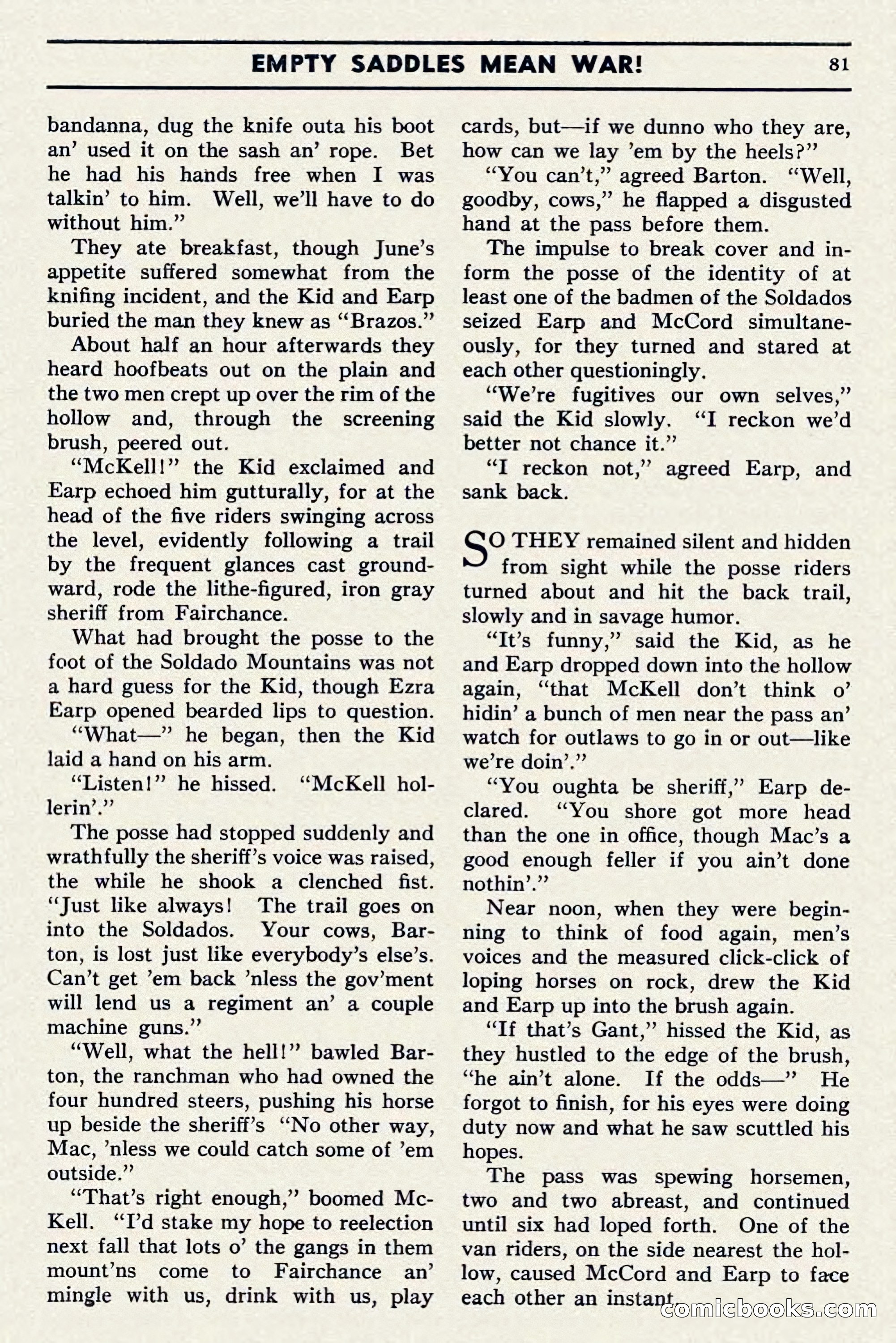 Two-Gun Western Novels Magazine, April 1942 — page 81 of 116