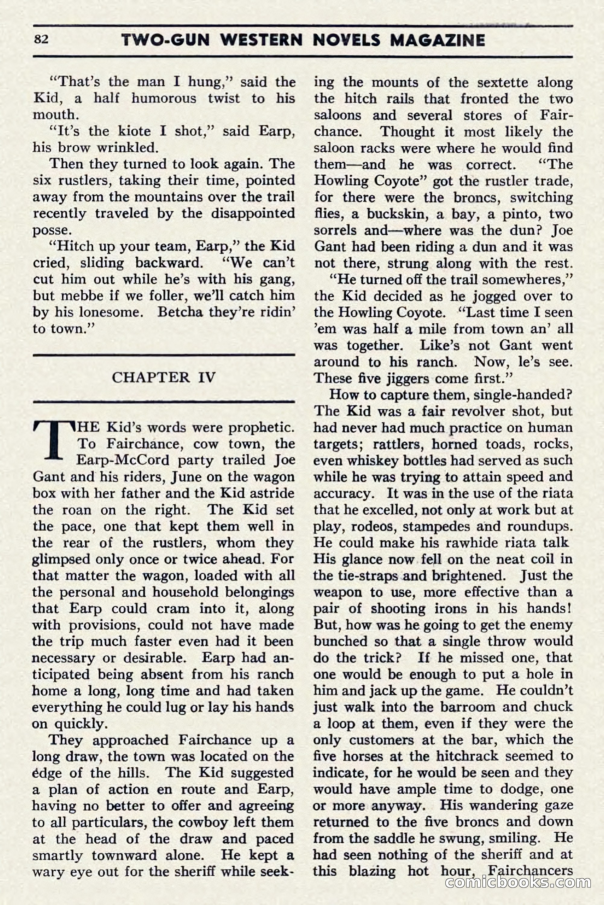 Two-Gun Western Novels Magazine, April 1942 — page 82 of 116
