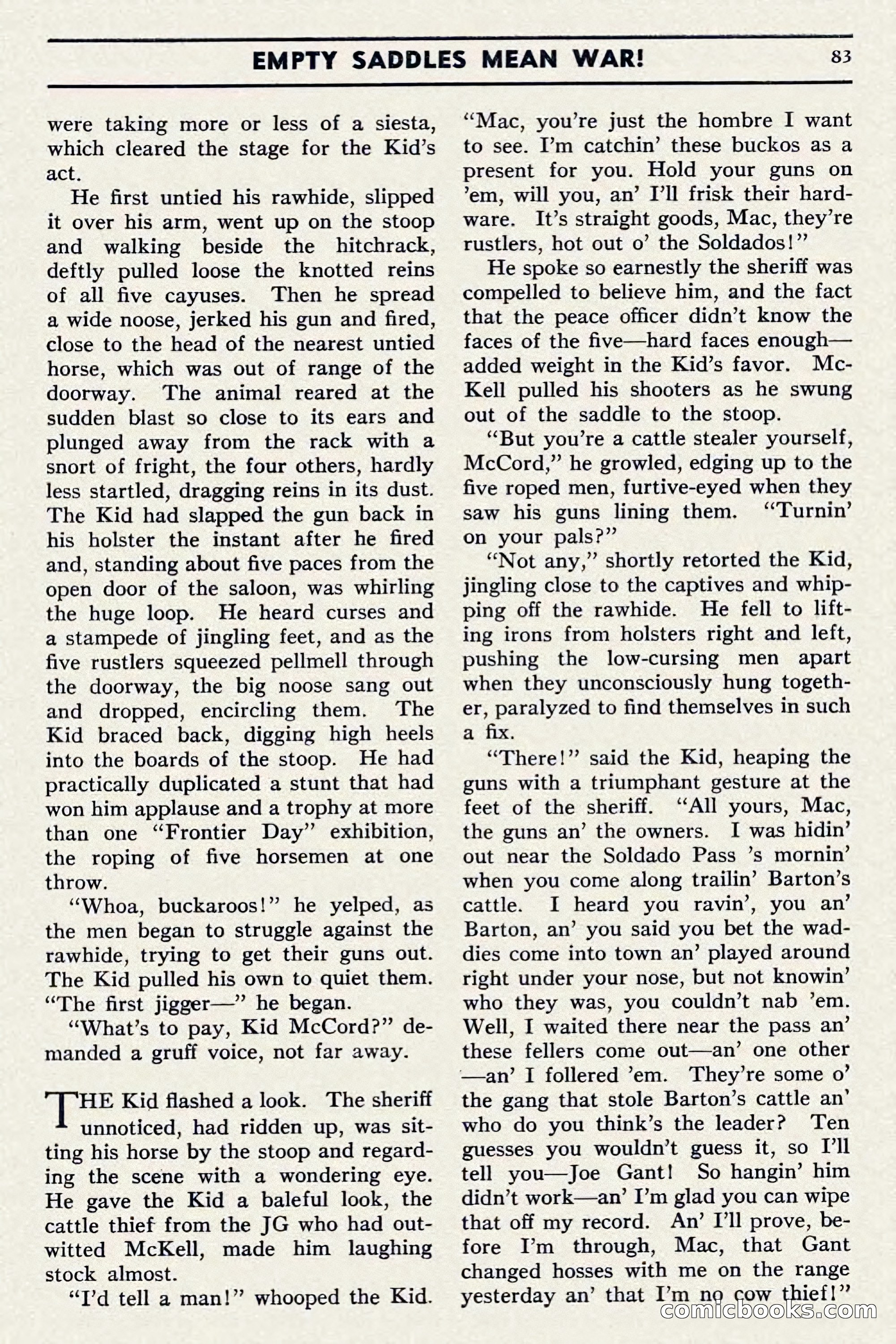 Two-Gun Western Novels Magazine, April 1942 — page 83 of 116