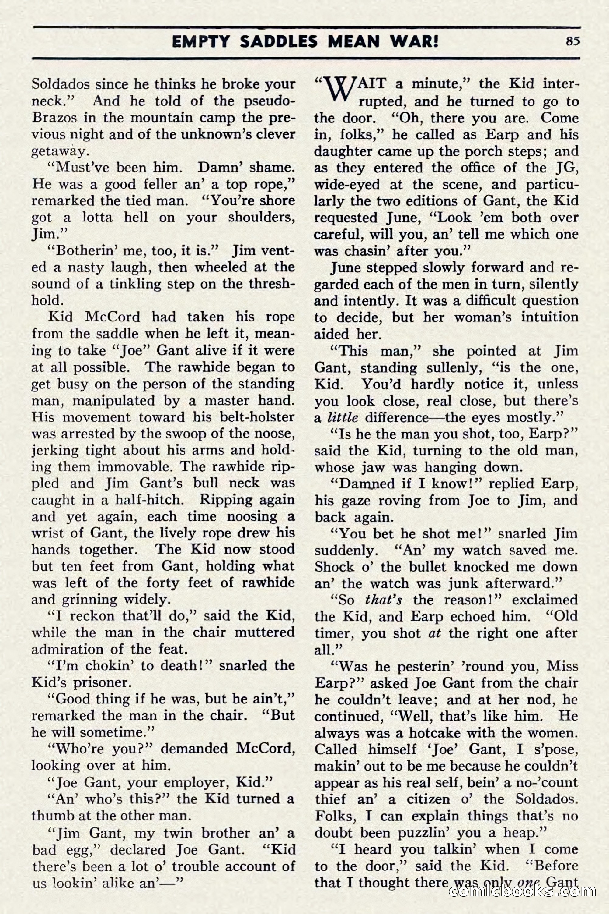 Two-Gun Western Novels Magazine, April 1942 — page 85 of 116