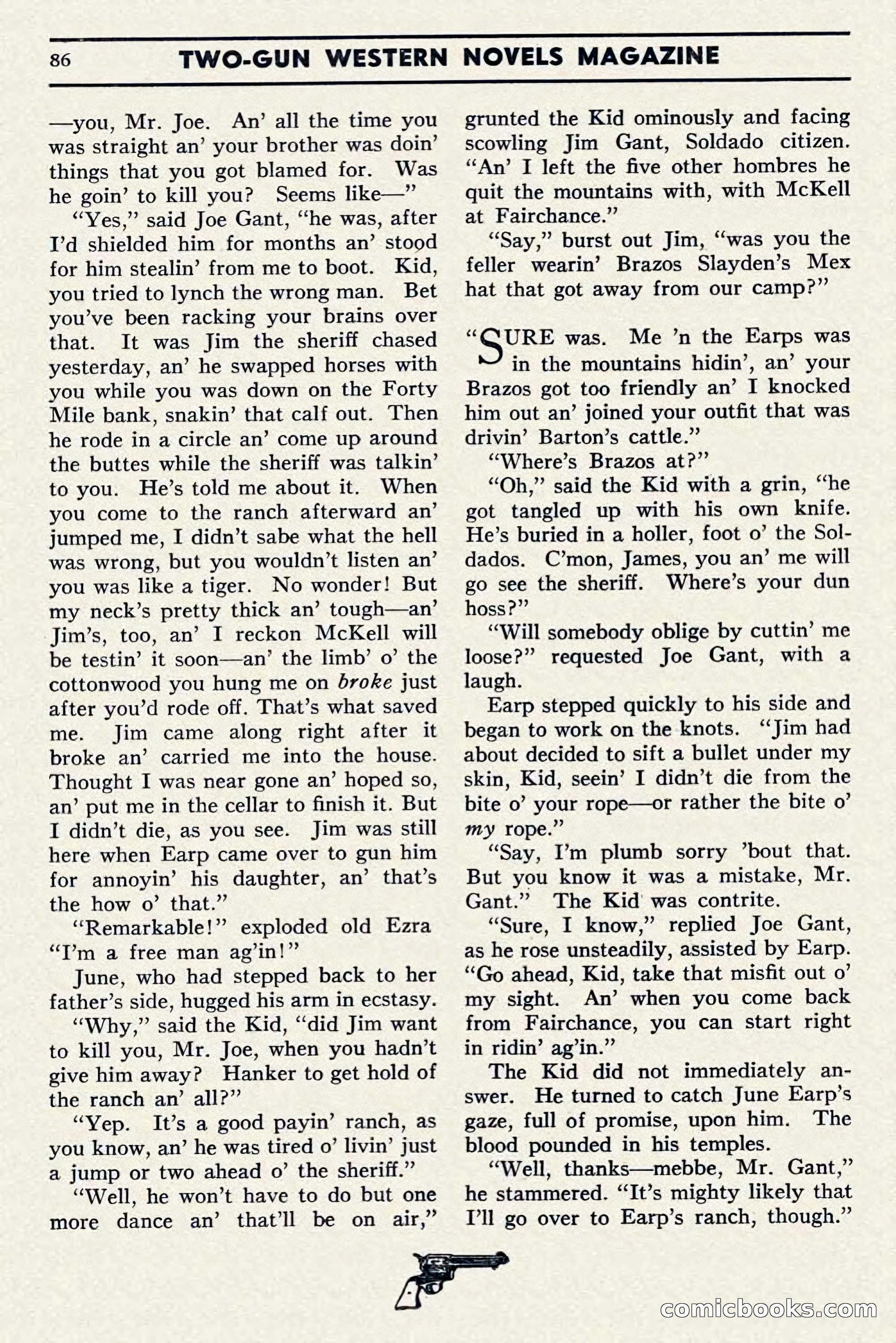 Two-Gun Western Novels Magazine, April 1942 — page 86 of 116
