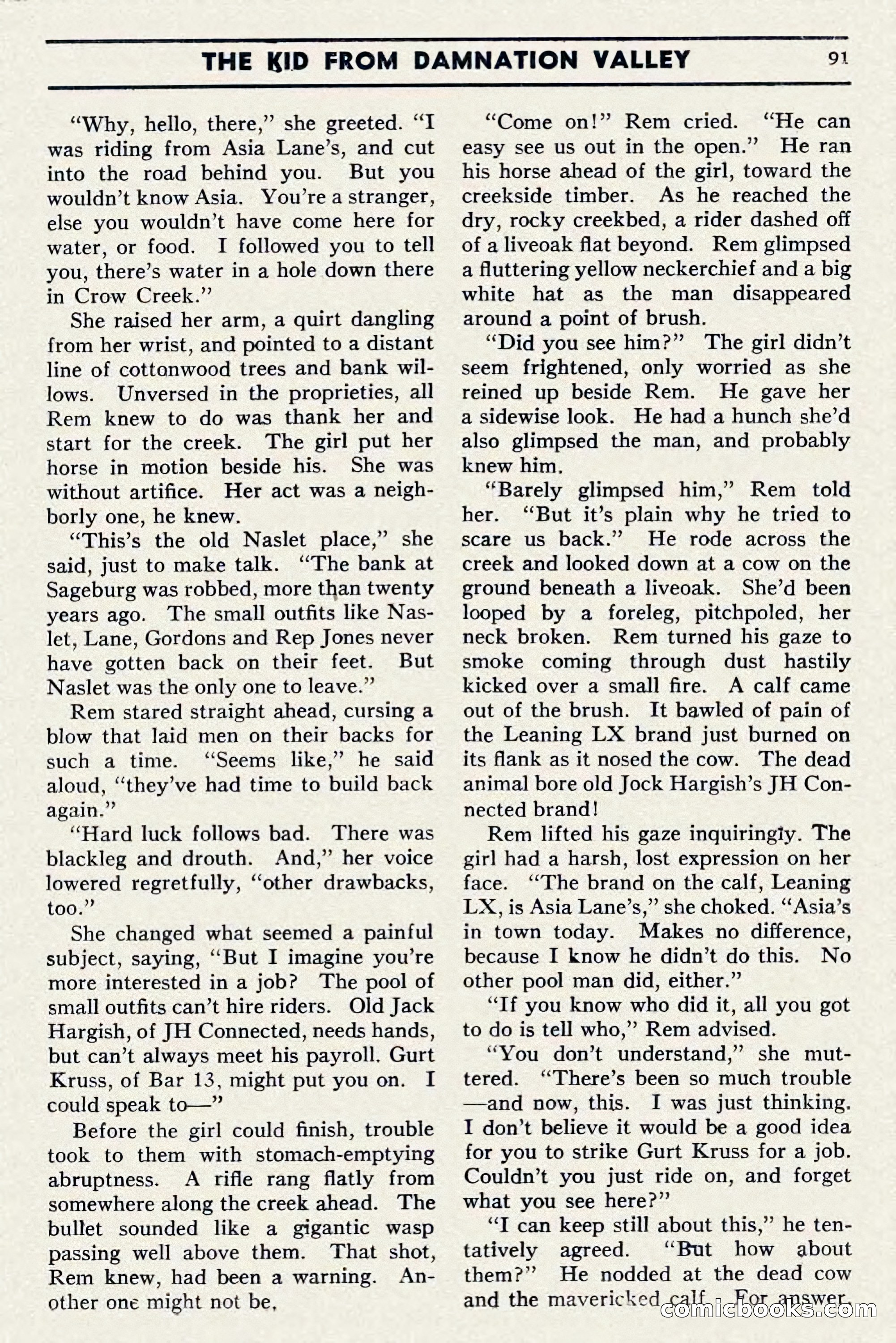 Two-Gun Western Novels Magazine, April 1942 — page 91 of 116