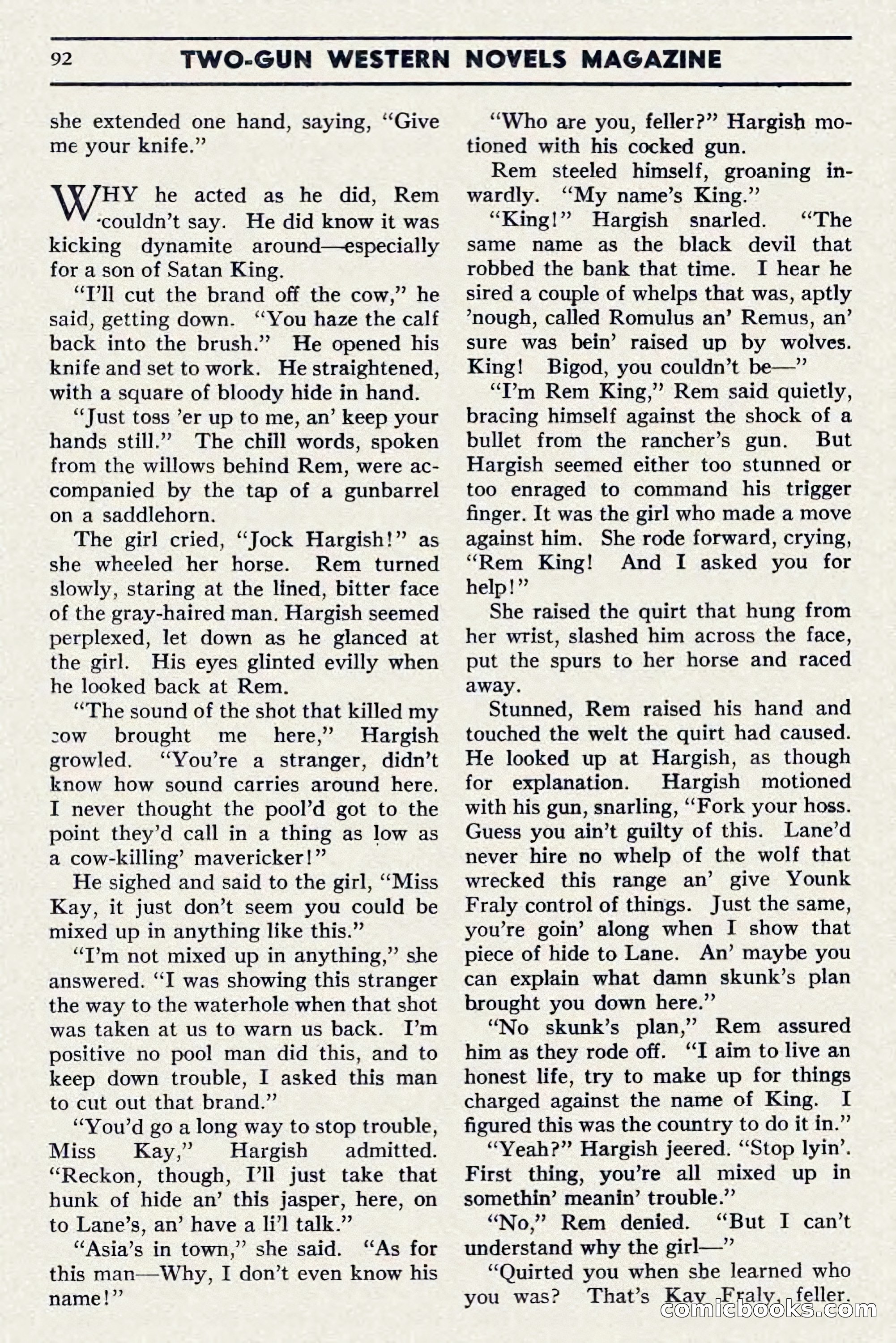 Two-Gun Western Novels Magazine, April 1942 — page 92 of 116