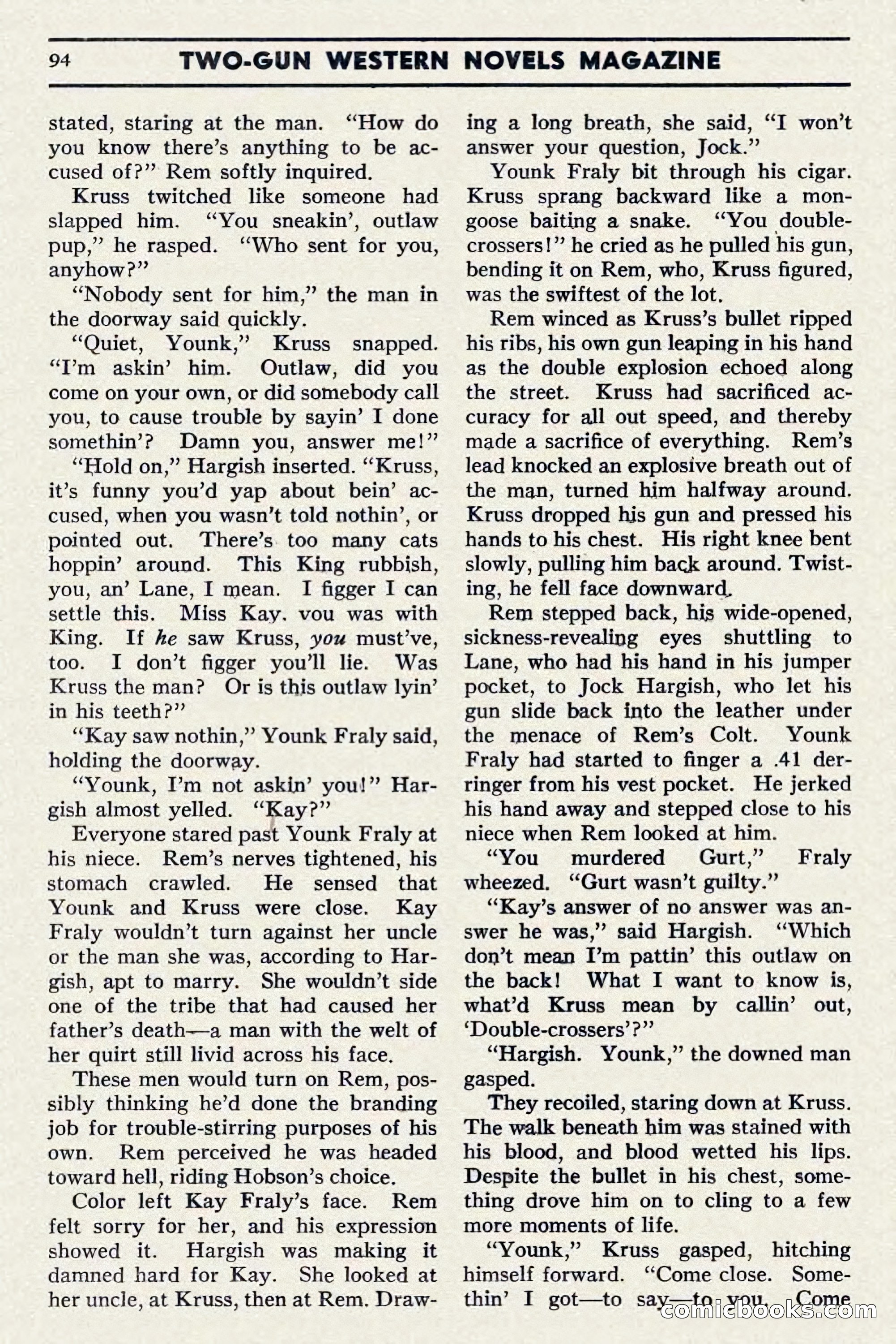 Two-Gun Western Novels Magazine, April 1942 — page 94 of 116